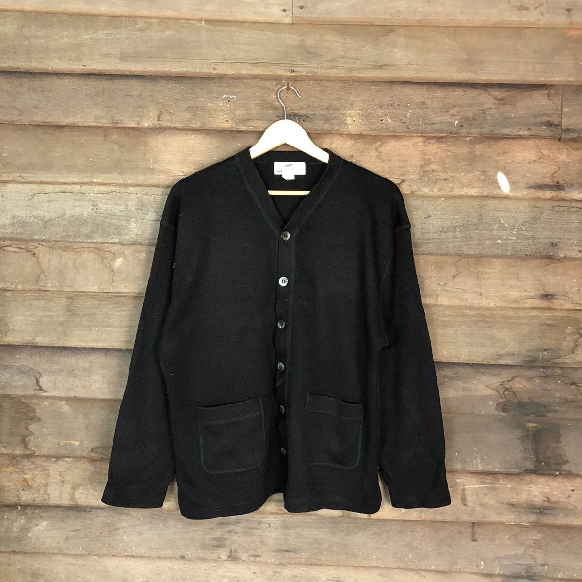 Japanese Brand Les mues Paris Black Patterned Cardigans #6759 Size US L / EU 52-54 / 3 - 1 Thumbnail