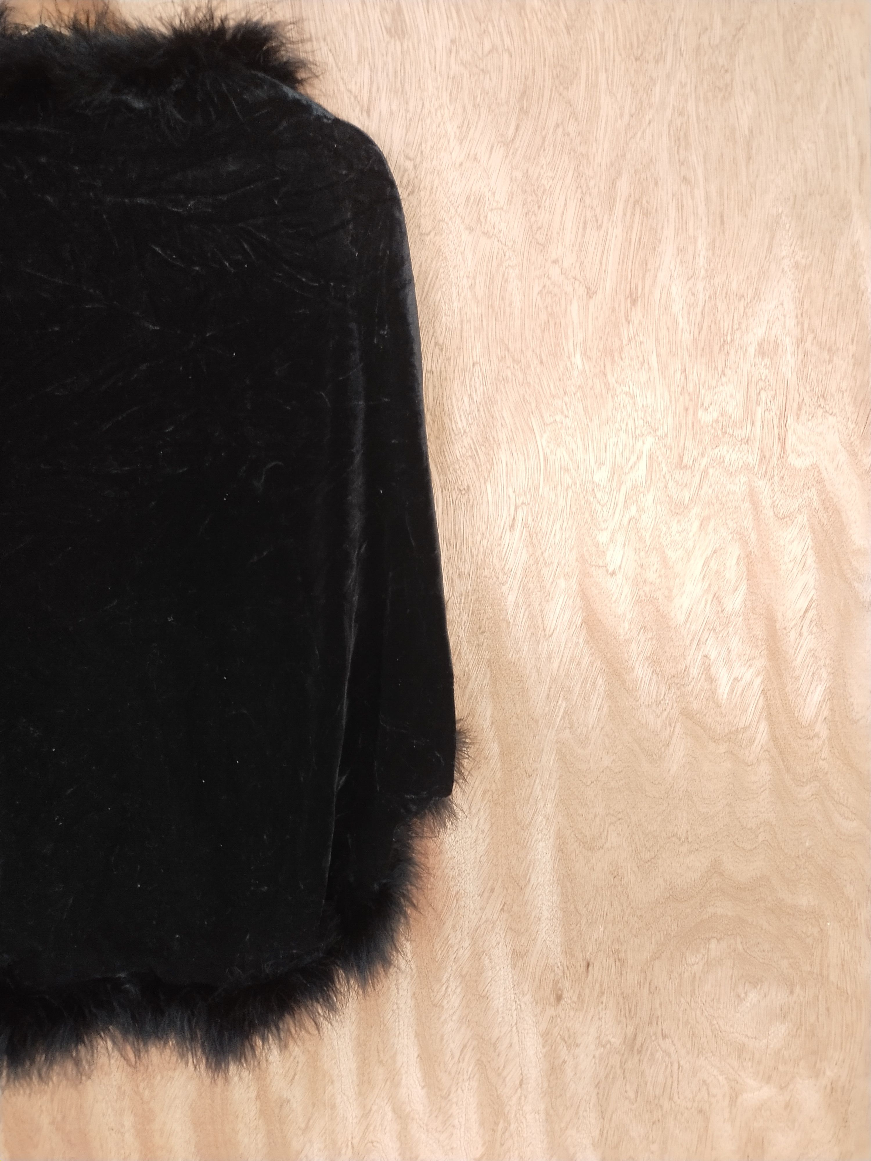 Homespun Knitwear Onsan Ichelle black fur mohair cloaks capes #162 Size US M / EU 48-50 / 2 - 8 Thumbnail