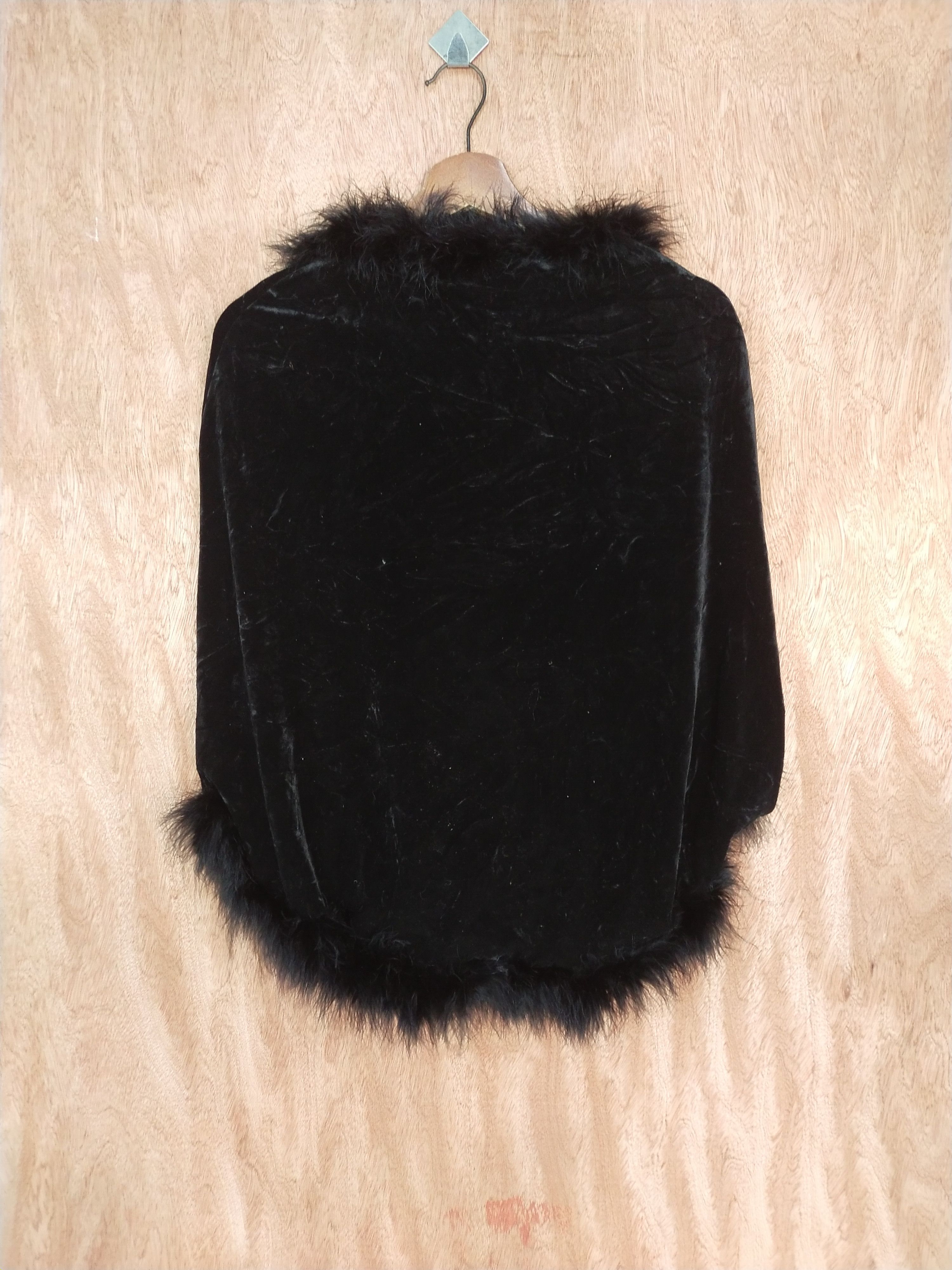 Homespun Knitwear Onsan Ichelle black fur mohair cloaks capes #162 Size US M / EU 48-50 / 2 - 7 Thumbnail