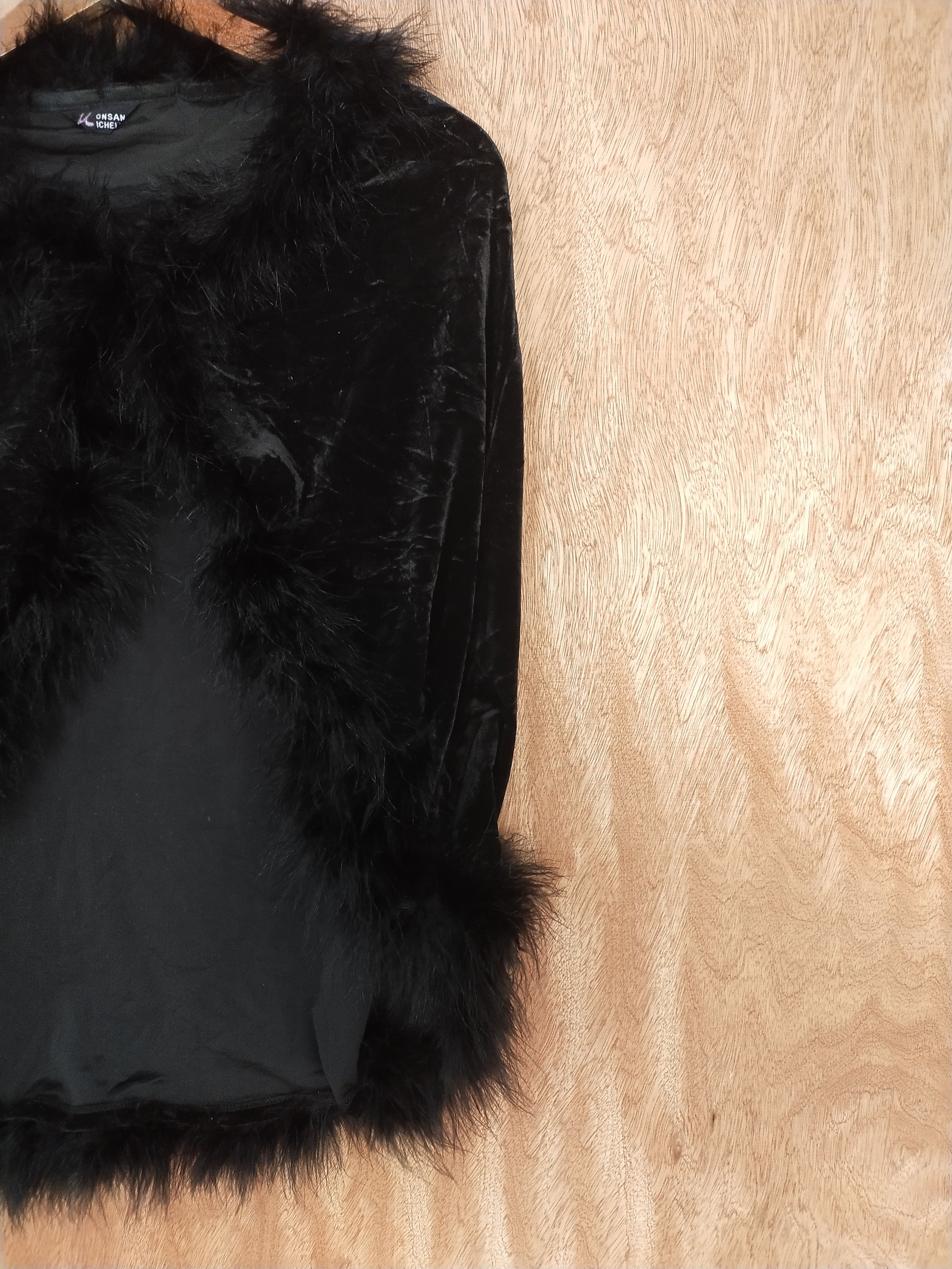 Homespun Knitwear Onsan Ichelle black fur mohair cloaks capes #162 Size US M / EU 48-50 / 2 - 2 Thumbnail