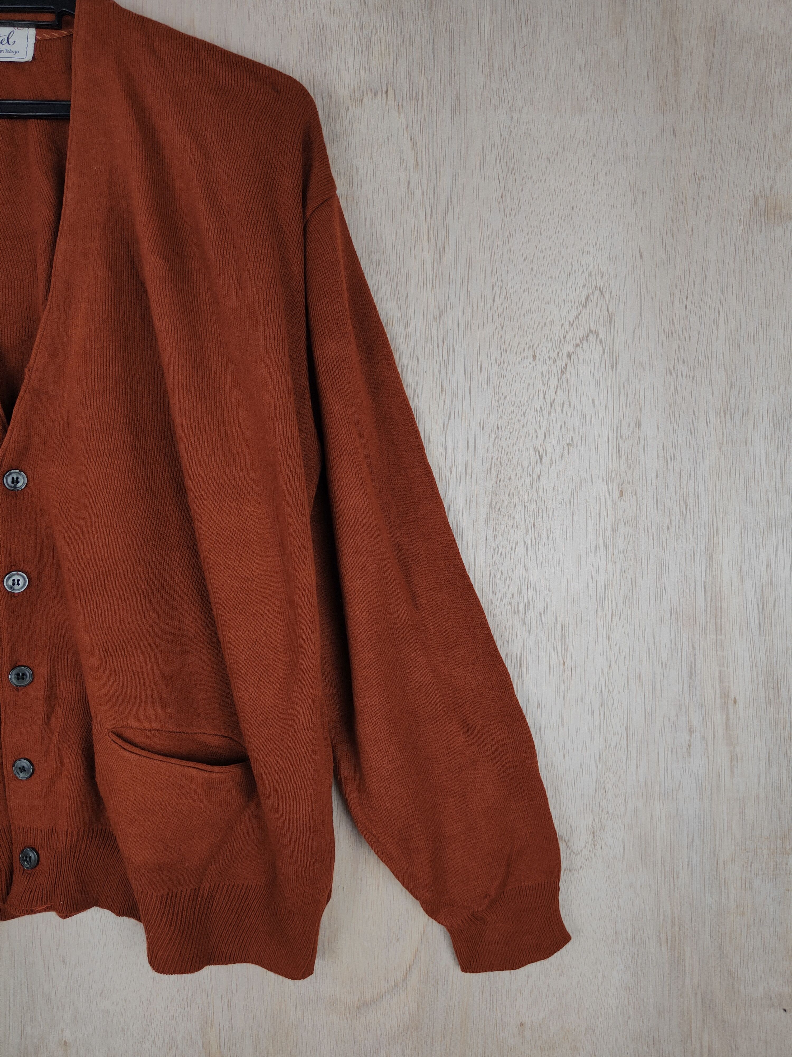 Japanese Brand Mantel made in Tokyo japan Maroon cardiga Sweater #4263 Size US L / EU 52-54 / 3 - 6 Thumbnail