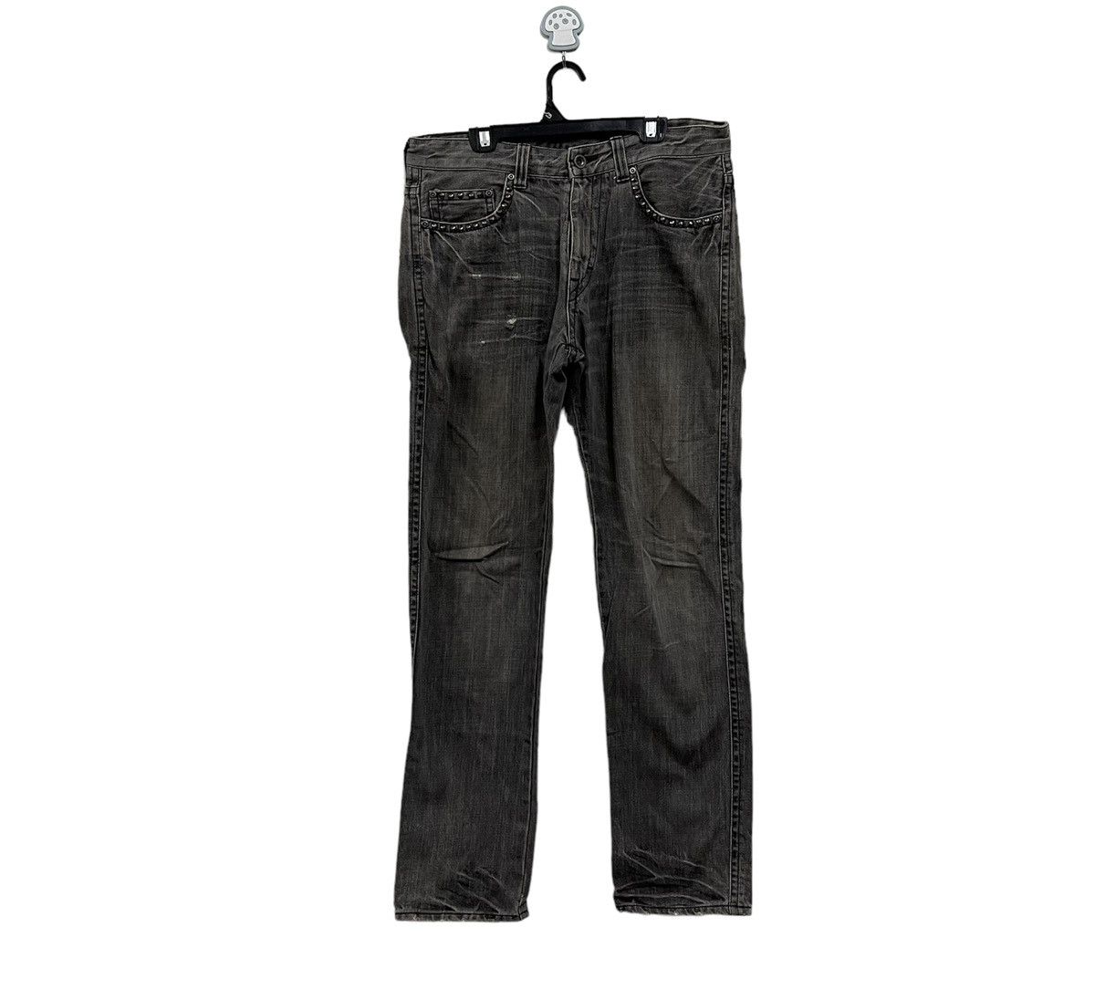 Beams Plus Beams black jeans denim with stud punk punkrock Size US 31 - 1 Thumbnail