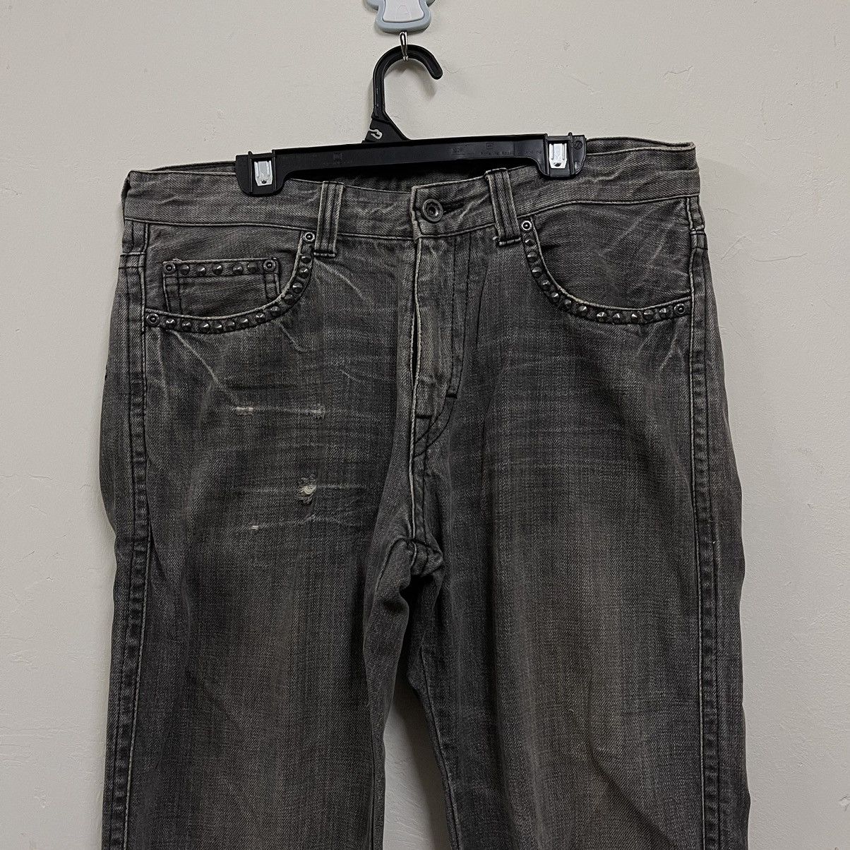 Beams Plus Beams black jeans denim with stud punk punkrock Size US 31 - 3 Thumbnail
