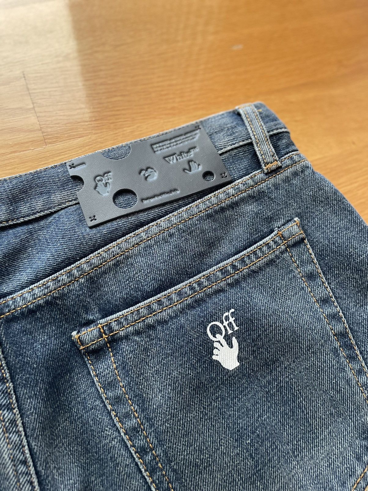 Off-White Off-White c/o Virgil Abloh SS21 Hand Off Stack Cutout Jeans Size US 36 / EU 52 - 8 Thumbnail