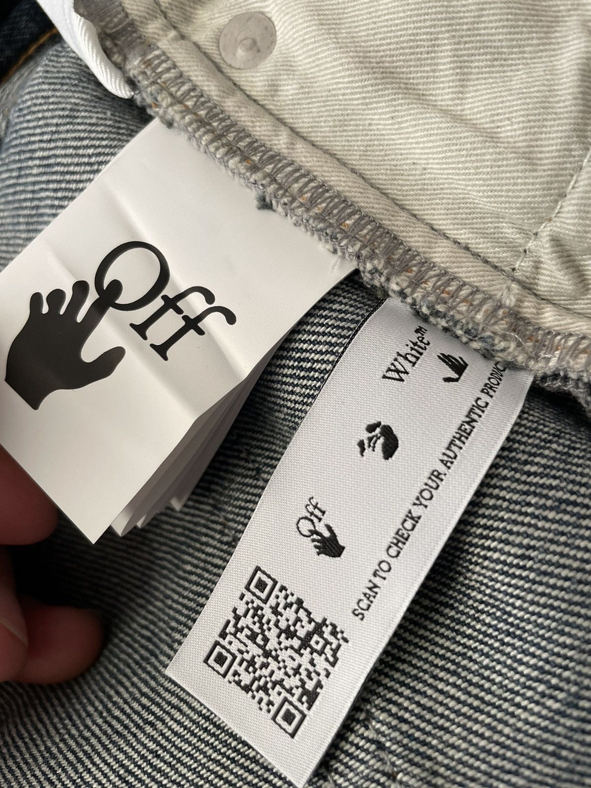 Off-White Off-White c/o Virgil Abloh SS21 Hand Off Stack Cutout Jeans Size US 36 / EU 52 - 10 Thumbnail