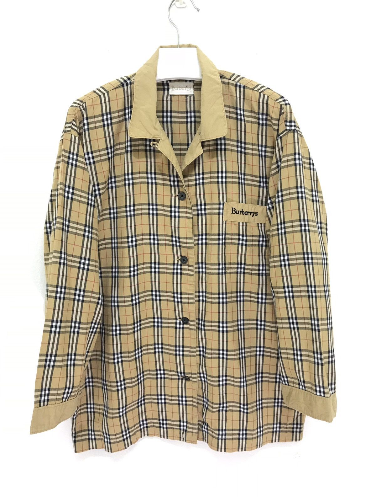 image of VTG Burberrys Nova Check Pyjama Shirt, Men's (Size Medium)