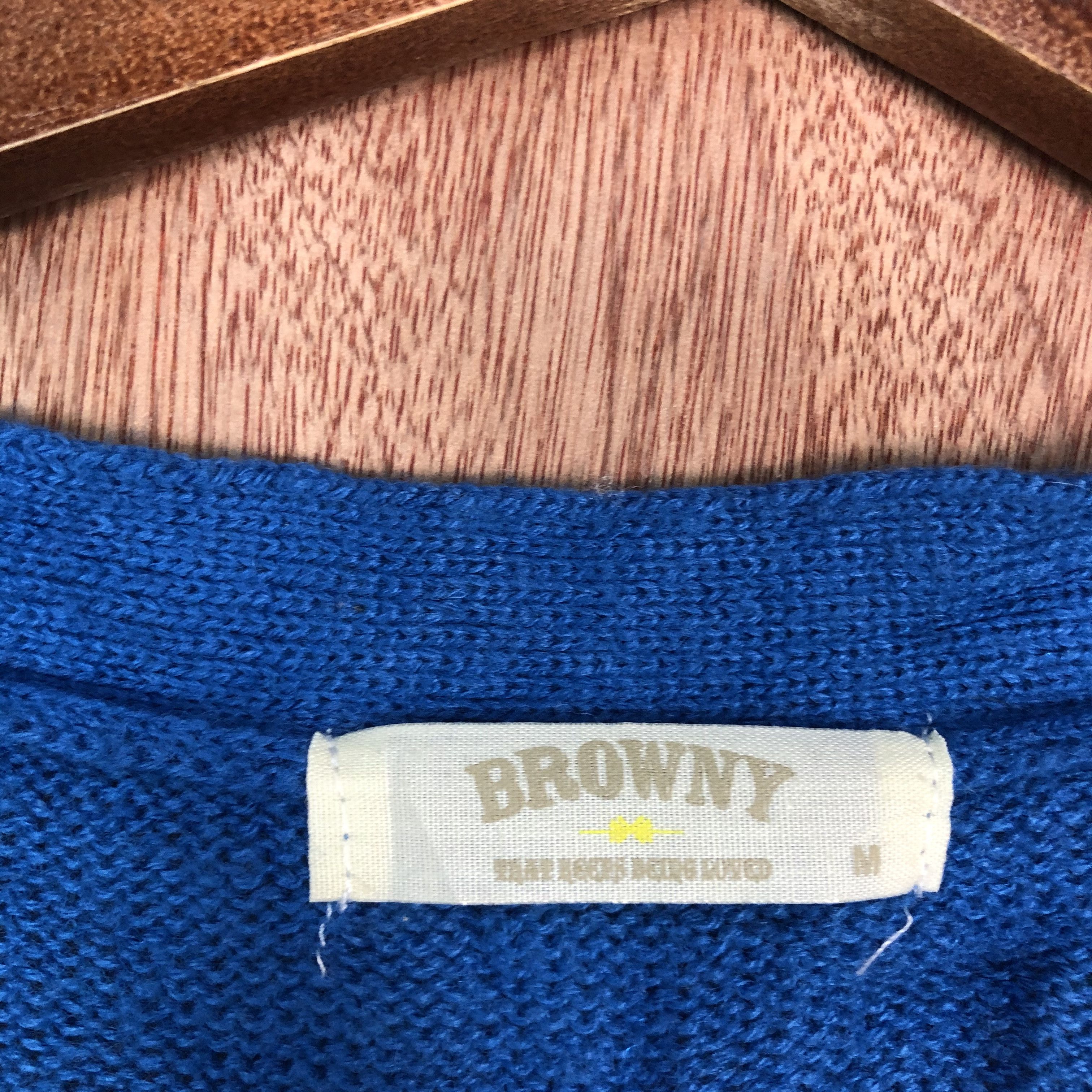 Japanese Brand Browny Blue japan knitwear Cardigan #6133 Size US M / EU 48-50 / 2 - 9 Thumbnail