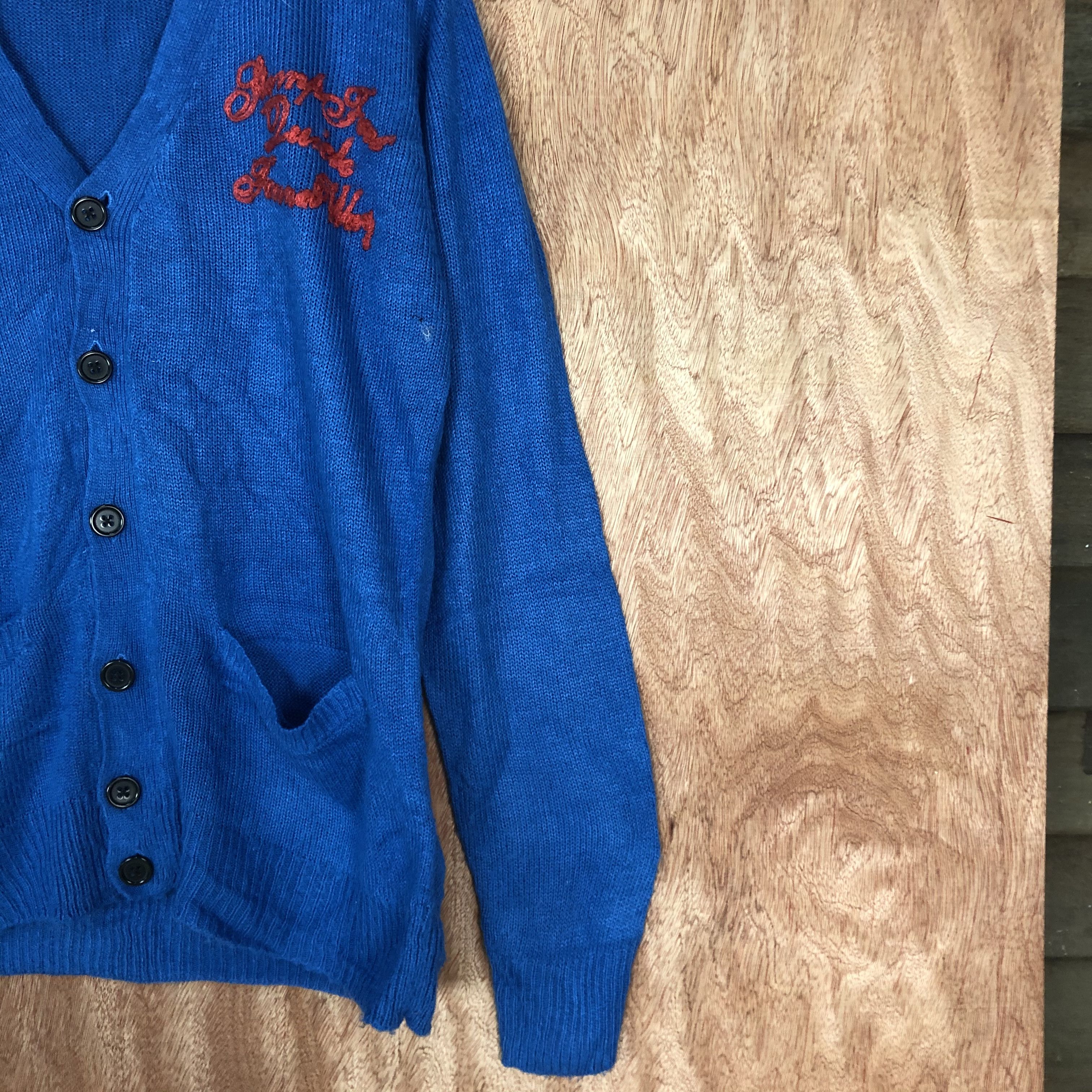 Japanese Brand Browny Blue japan knitwear Cardigan #6133 Size US M / EU 48-50 / 2 - 5 Thumbnail