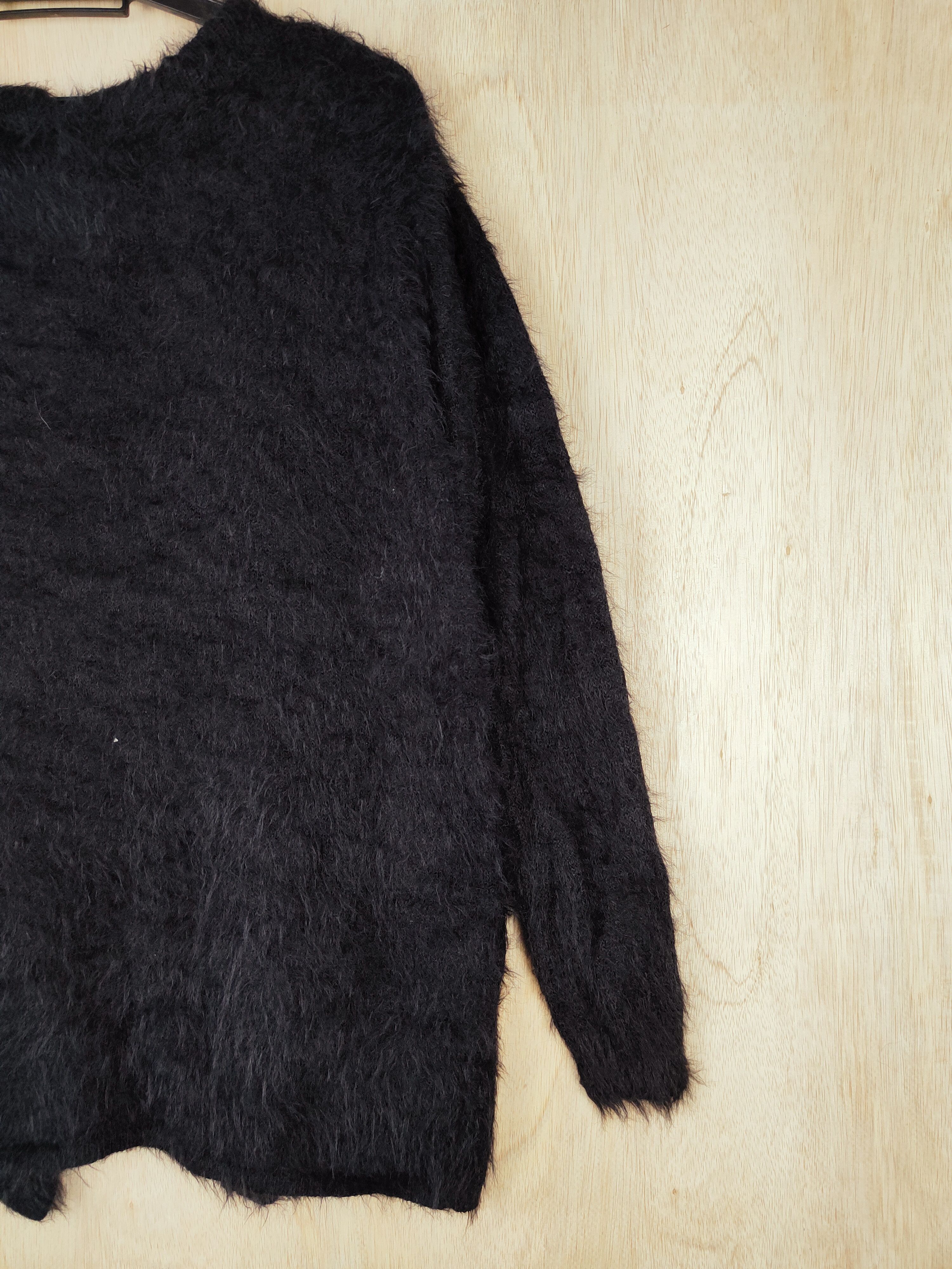 Japanese Brand Ray Cassin Favori Black Shag Shaggy Fur Mohair Knitwear#S259 Size US M / EU 48-50 / 2 - 9 Thumbnail