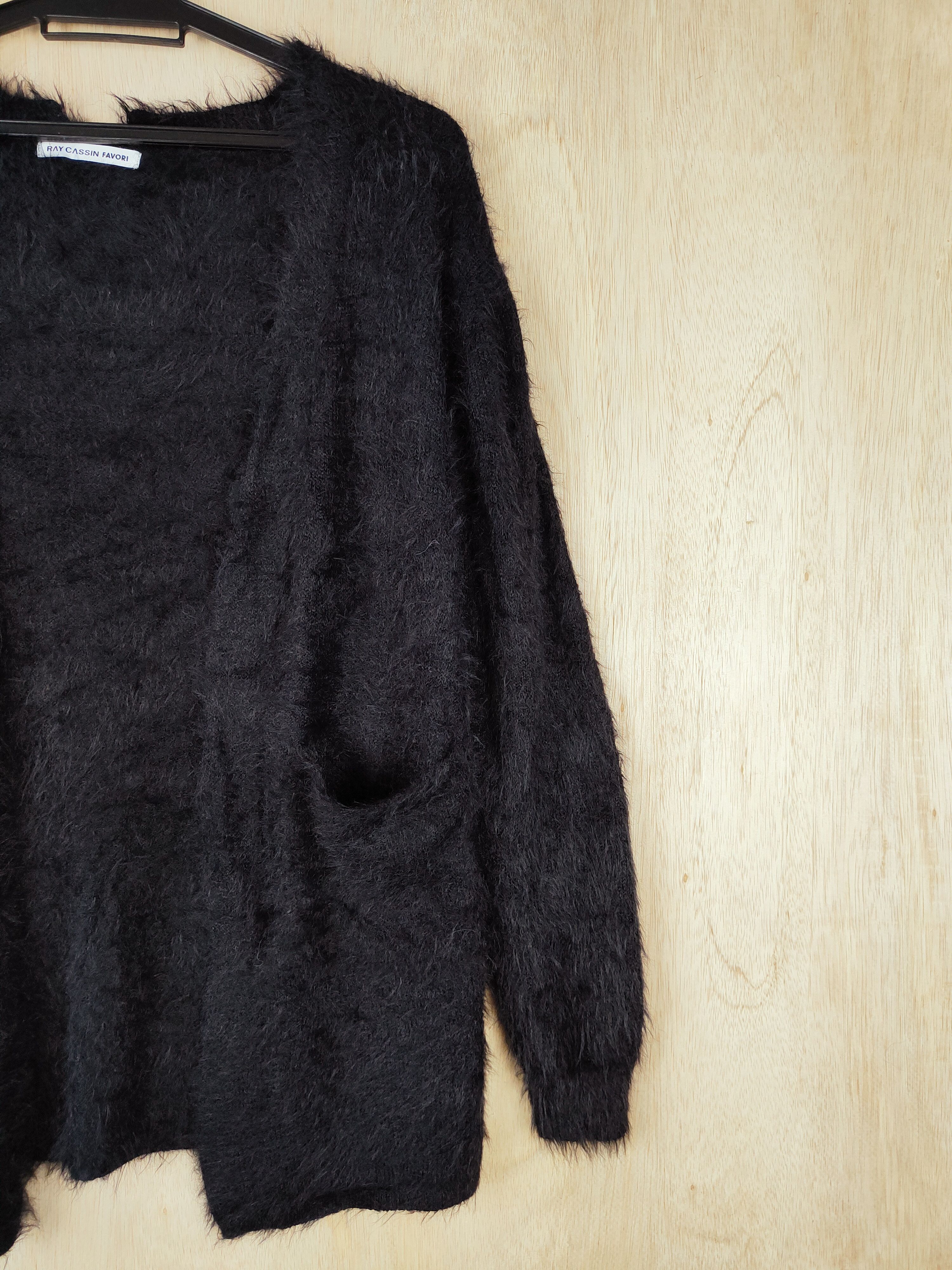 Japanese Brand Ray Cassin Favori Black Shag Shaggy Fur Mohair Knitwear#S259 Size US M / EU 48-50 / 2 - 6 Thumbnail