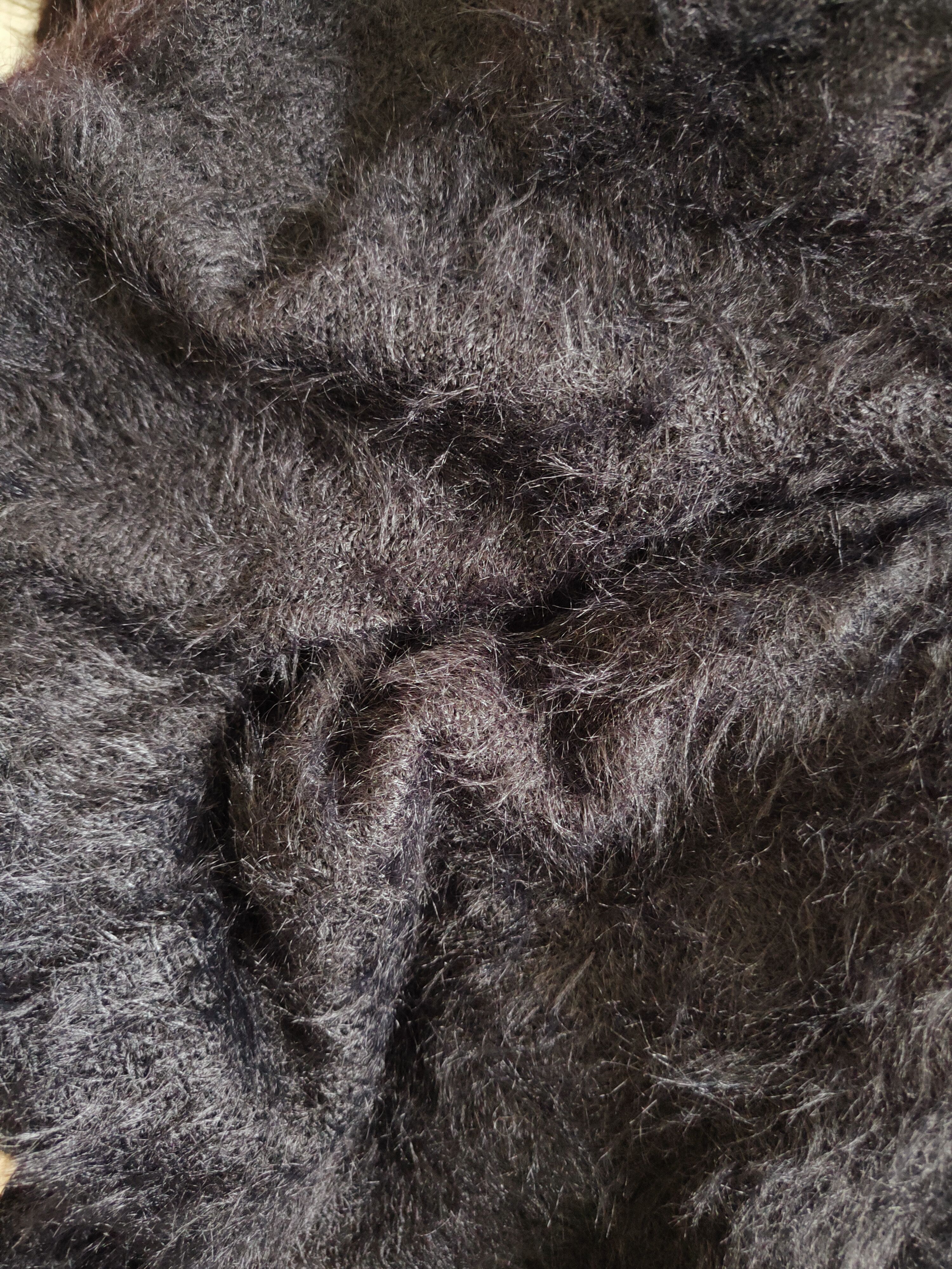 Japanese Brand Ray Cassin Favori Black Shag Shaggy Fur Mohair Knitwear#S259 Size US M / EU 48-50 / 2 - 10 Thumbnail