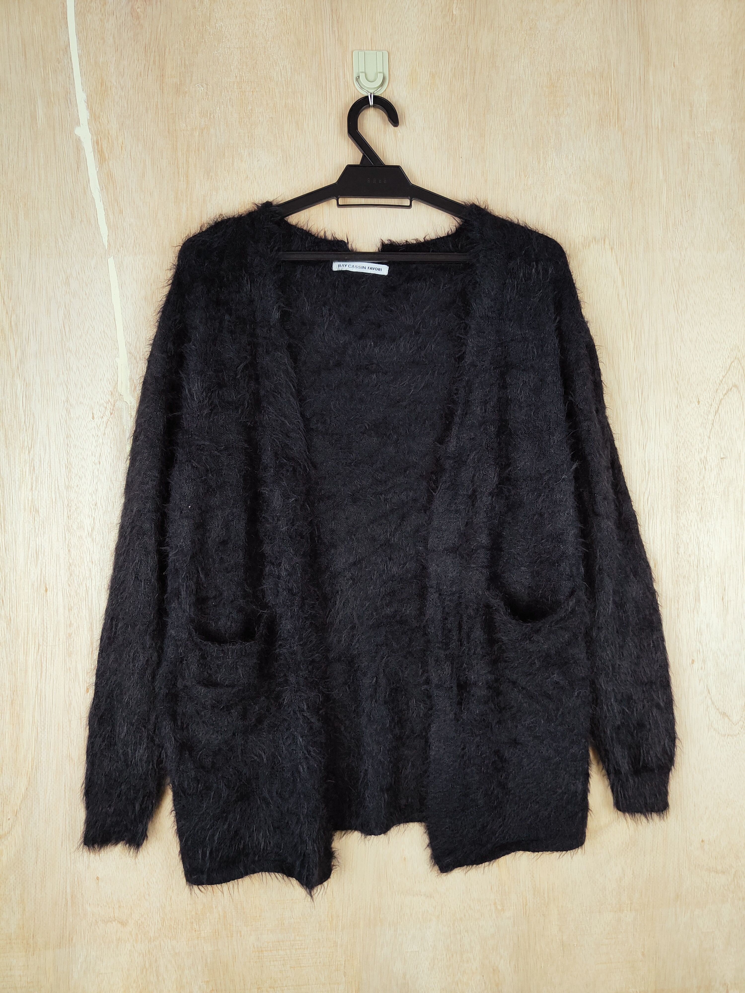 Japanese Brand Ray Cassin Favori Black Shag Shaggy Fur Mohair Knitwear#S259 Size US M / EU 48-50 / 2 - 1 Thumbnail