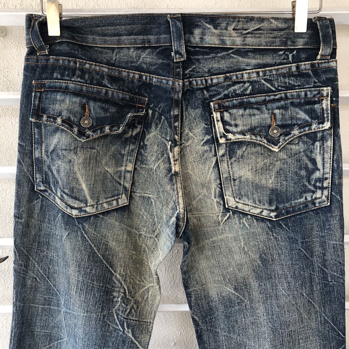 Japanese Brand KUI distressed flared denim bell bottom Size US 34 / EU 50 - 13 Thumbnail