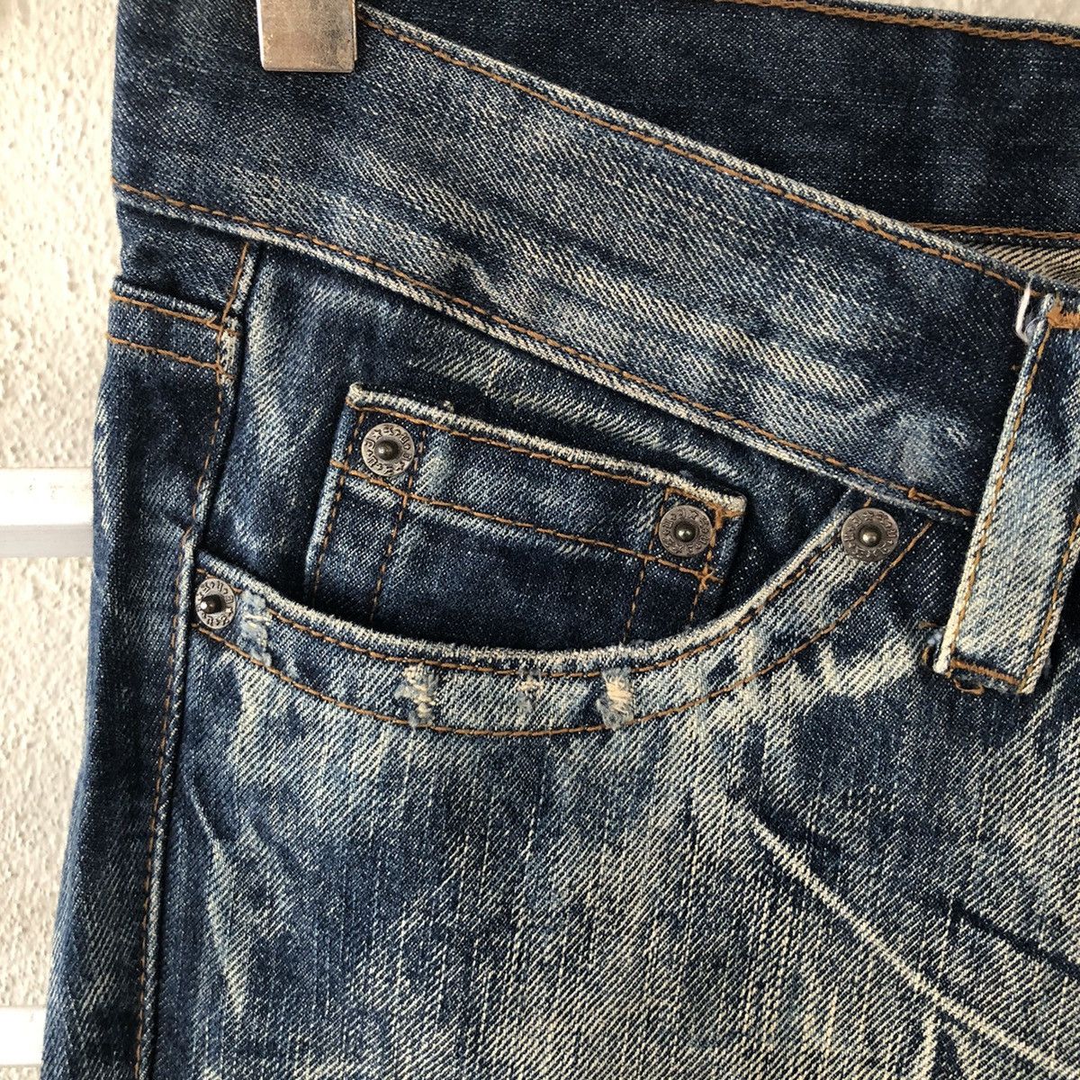 Japanese Brand KUI distressed flared denim bell bottom Size US 34 / EU 50 - 8 Thumbnail