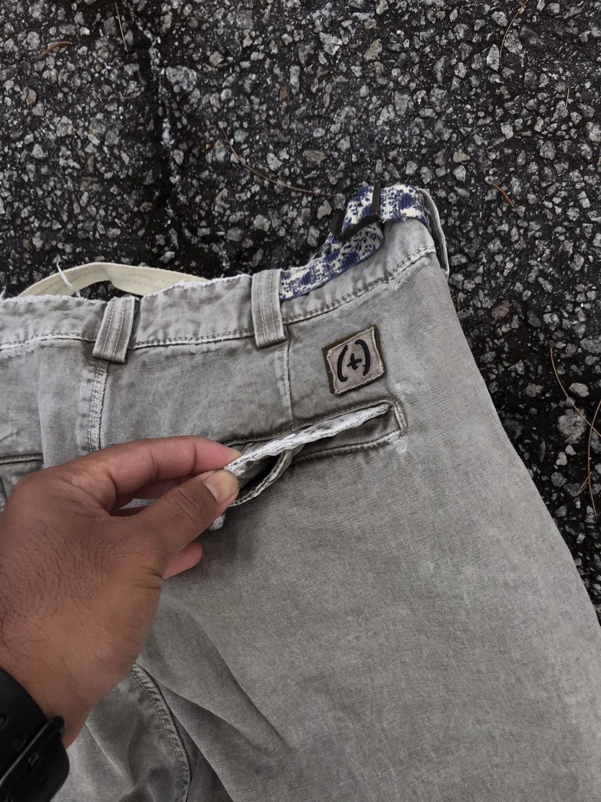 (+)PEOPLE Vintage Italian Designers (+) People Distressed Cargo Pants Size US 31 - 15 Thumbnail