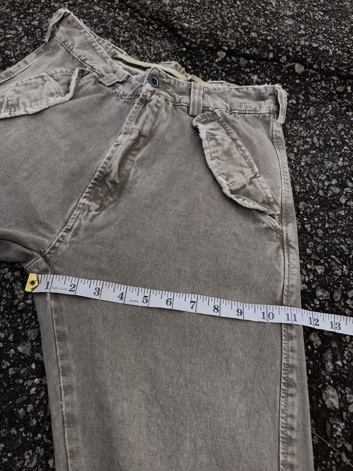 (+)PEOPLE Vintage Italian Designers (+) People Distressed Cargo Pants Size US 31 - 21 Thumbnail