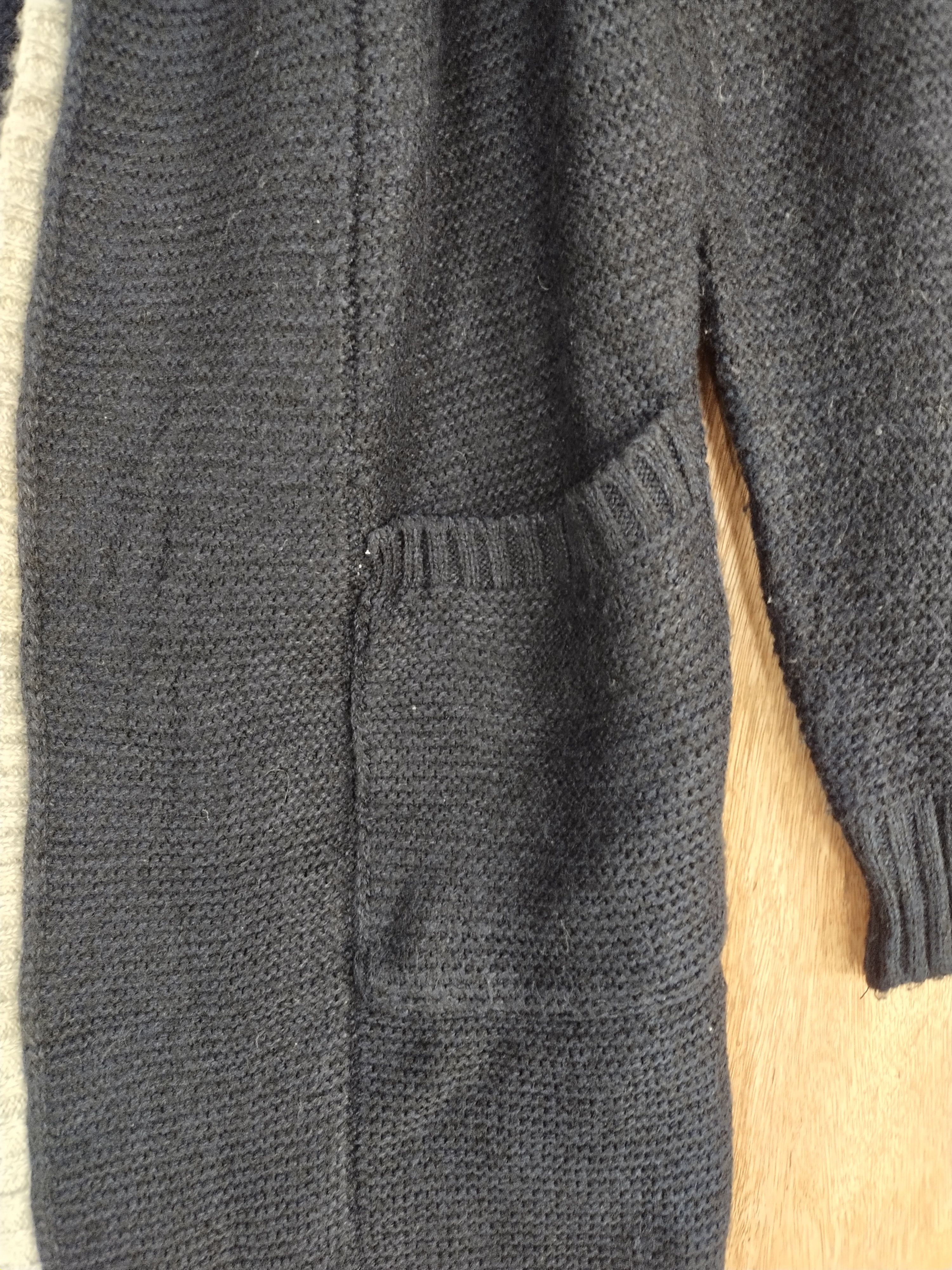 Homespun Knitwear × Japanese Brand DL Rose o-r black long cardigan Knitwear hoodie #S087 Size US L / EU 52-54 / 3 - 4 Thumbnail
