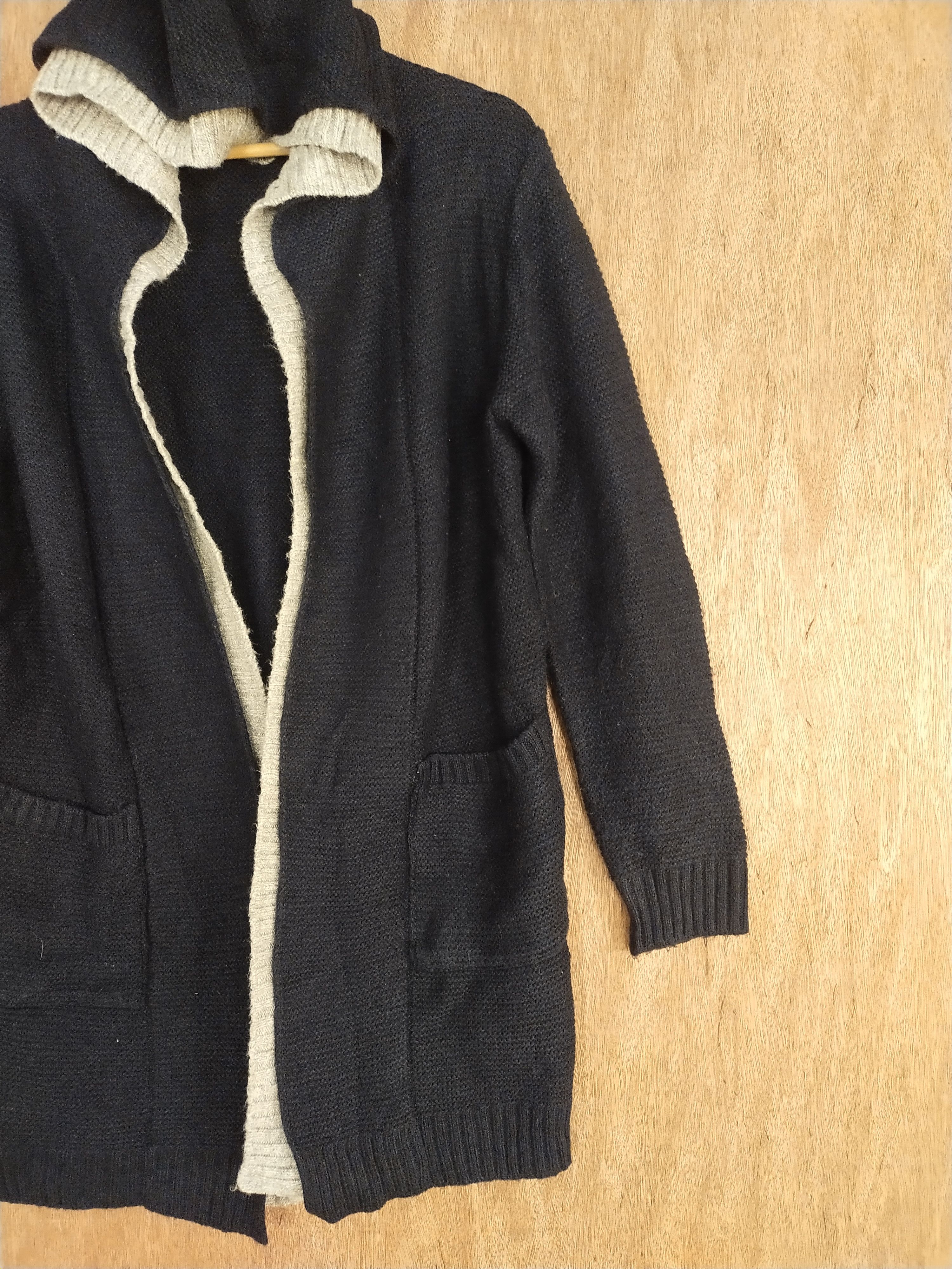 Homespun Knitwear × Japanese Brand DL Rose o-r black long cardigan Knitwear hoodie #S087 Size US L / EU 52-54 / 3 - 3 Thumbnail