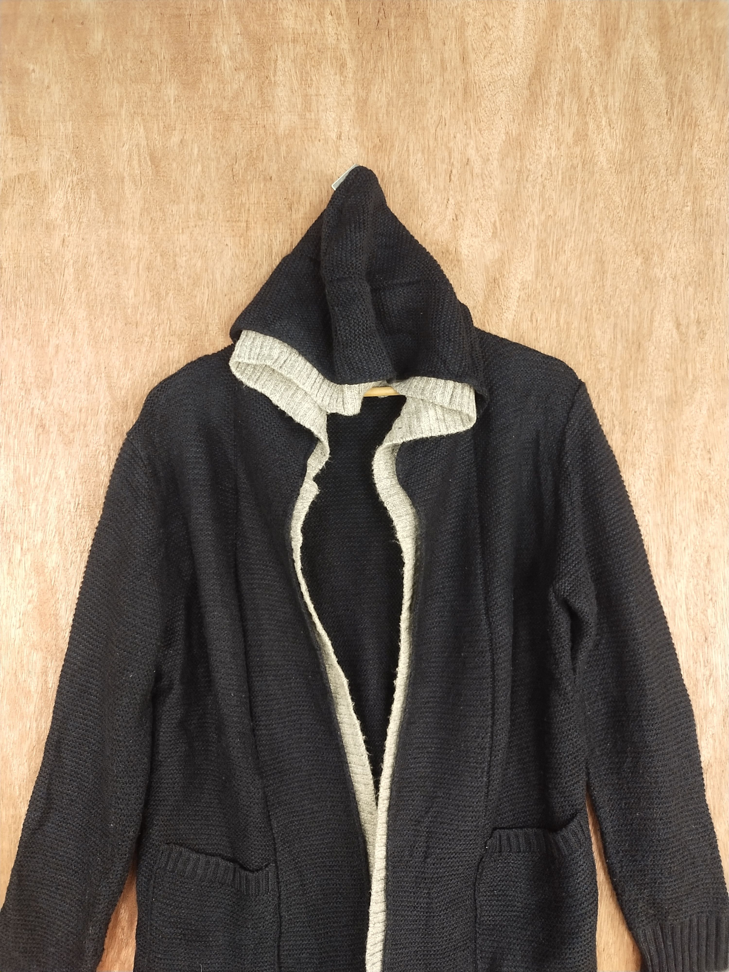 Homespun Knitwear × Japanese Brand DL Rose o-r black long cardigan Knitwear hoodie #S087 Size US L / EU 52-54 / 3 - 2 Thumbnail
