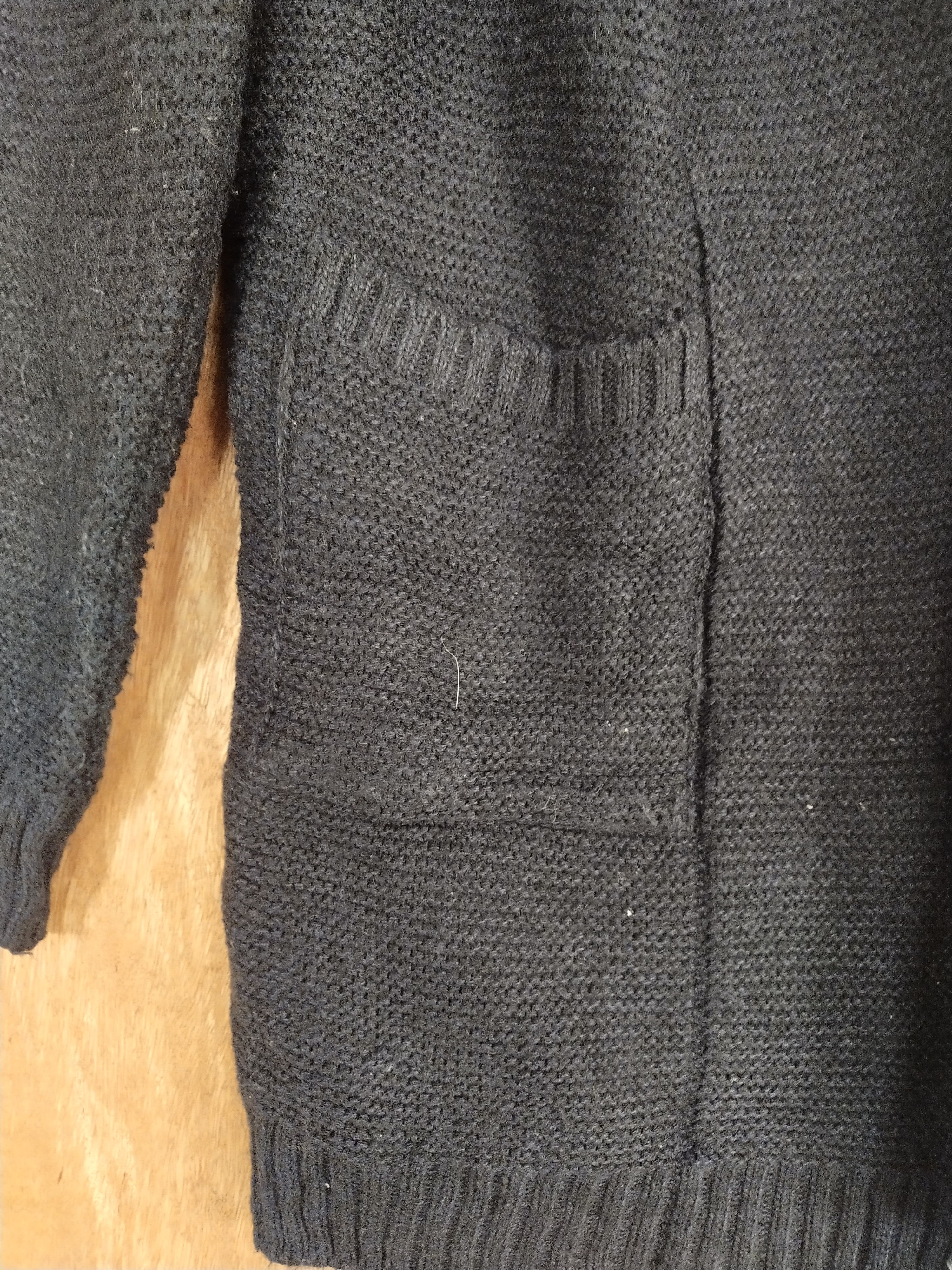 Homespun Knitwear × Japanese Brand DL Rose o-r black long cardigan Knitwear hoodie #S087 Size US L / EU 52-54 / 3 - 6 Thumbnail