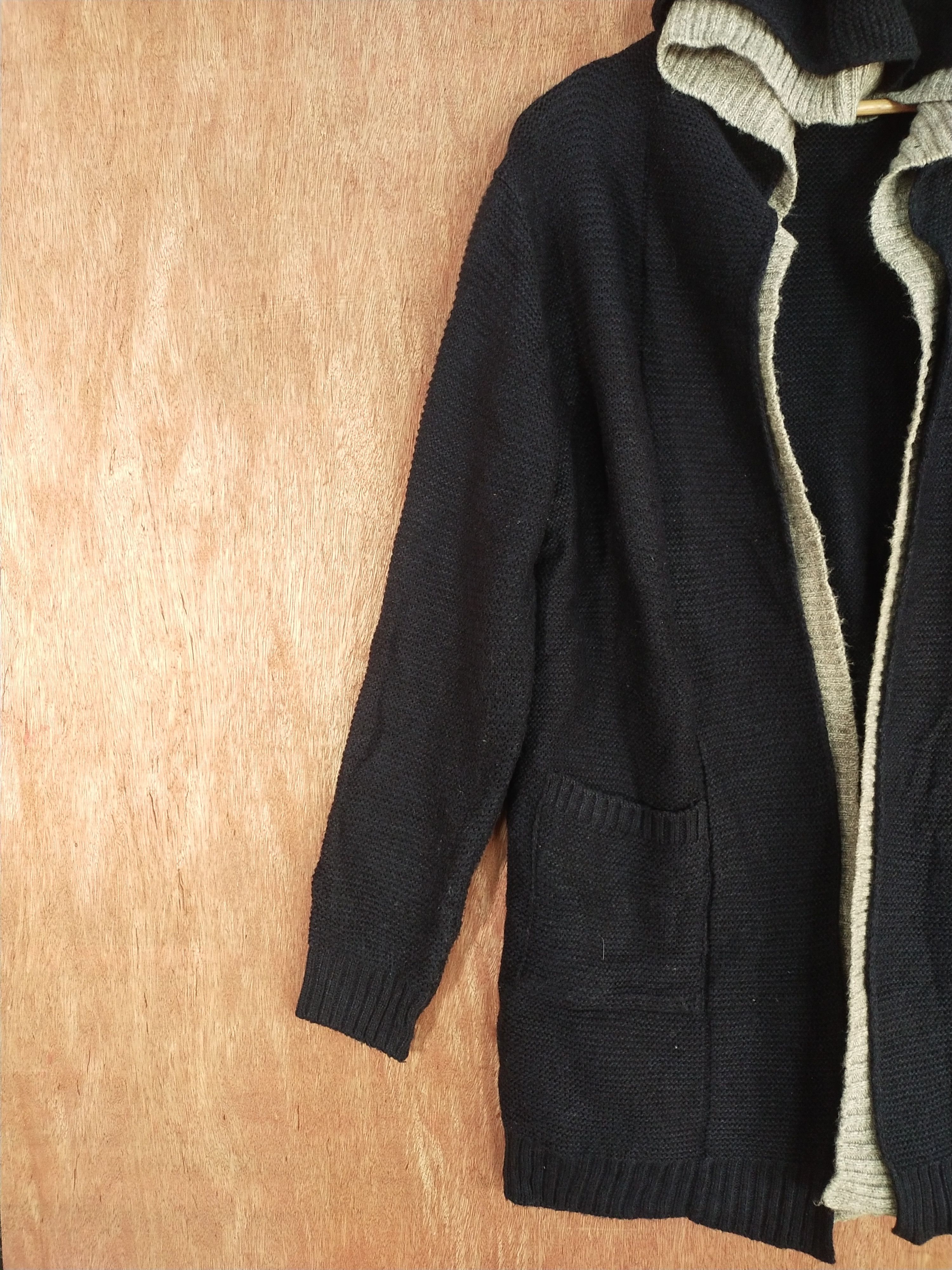 Homespun Knitwear × Japanese Brand DL Rose o-r black long cardigan Knitwear hoodie #S087 Size US L / EU 52-54 / 3 - 5 Thumbnail