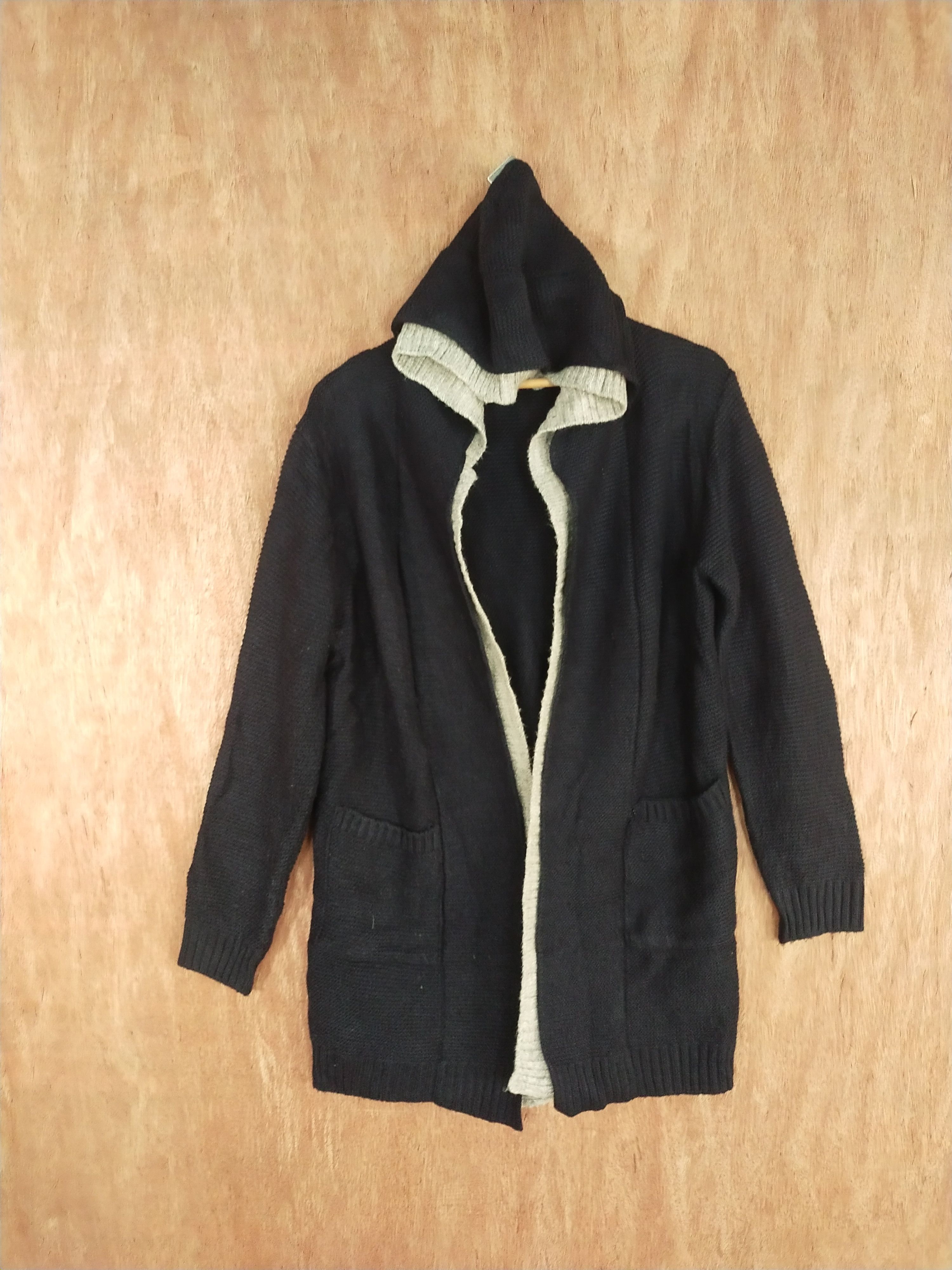 Homespun Knitwear × Japanese Brand DL Rose o-r black long cardigan Knitwear hoodie #S087 Size US L / EU 52-54 / 3 - 1 Thumbnail