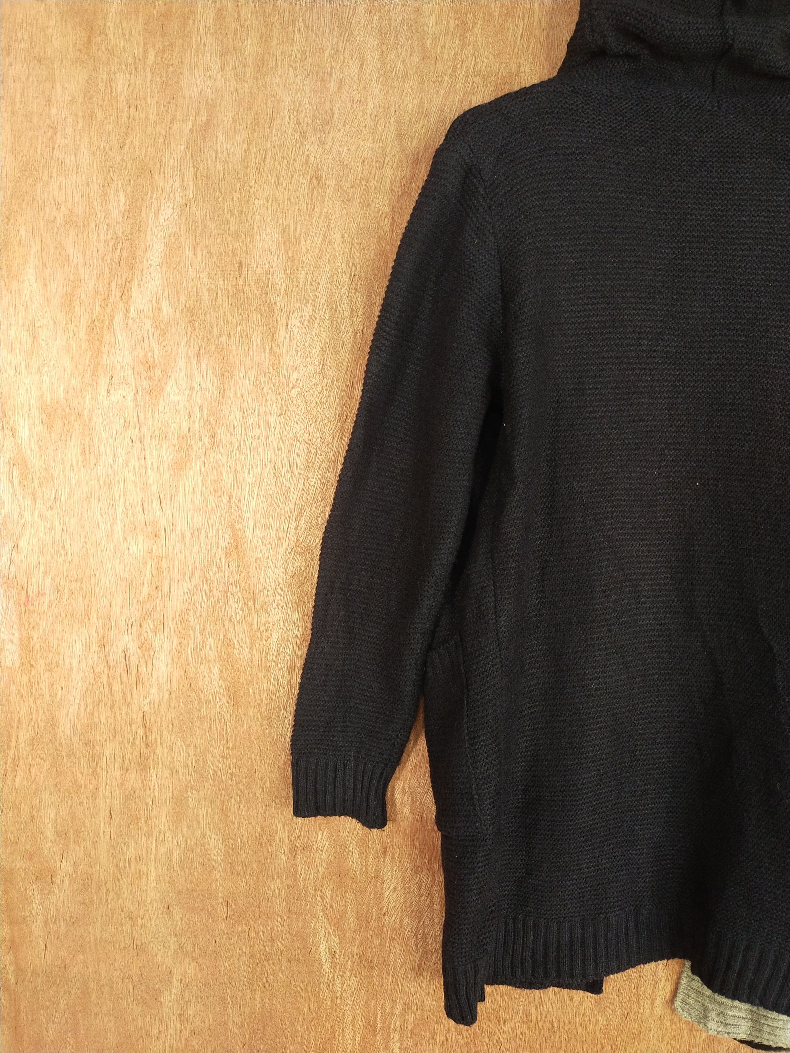 Homespun Knitwear × Japanese Brand DL Rose o-r black long cardigan Knitwear hoodie #S087 Size US L / EU 52-54 / 3 - 12 Thumbnail