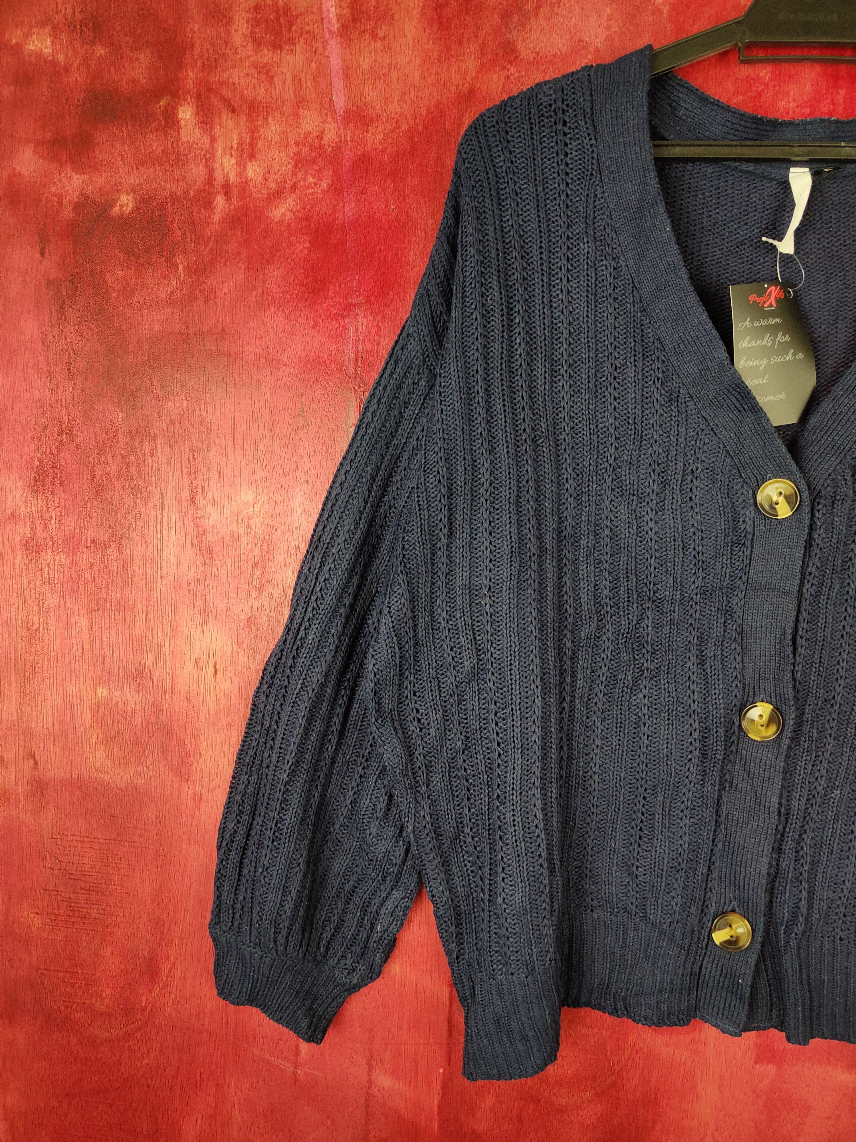Homespun Knitwear × Japanese Brand Vanilla Studio Dark Blue Knitwear cardigan #5198 Size US XL / EU 56 / 4 - 3 Thumbnail