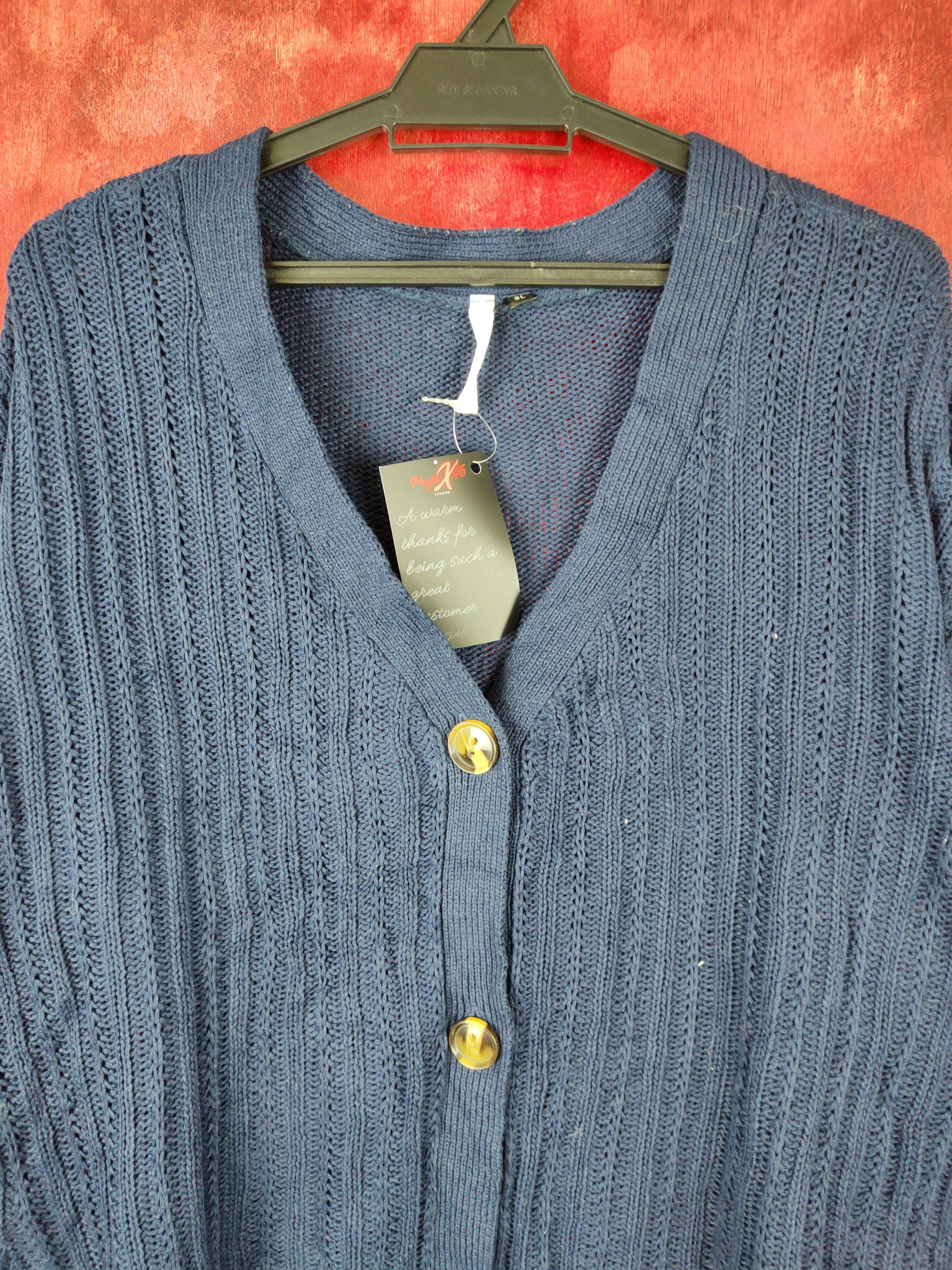 Homespun Knitwear × Japanese Brand Vanilla Studio Dark Blue Knitwear cardigan #5198 Size US XL / EU 56 / 4 - 2 Thumbnail