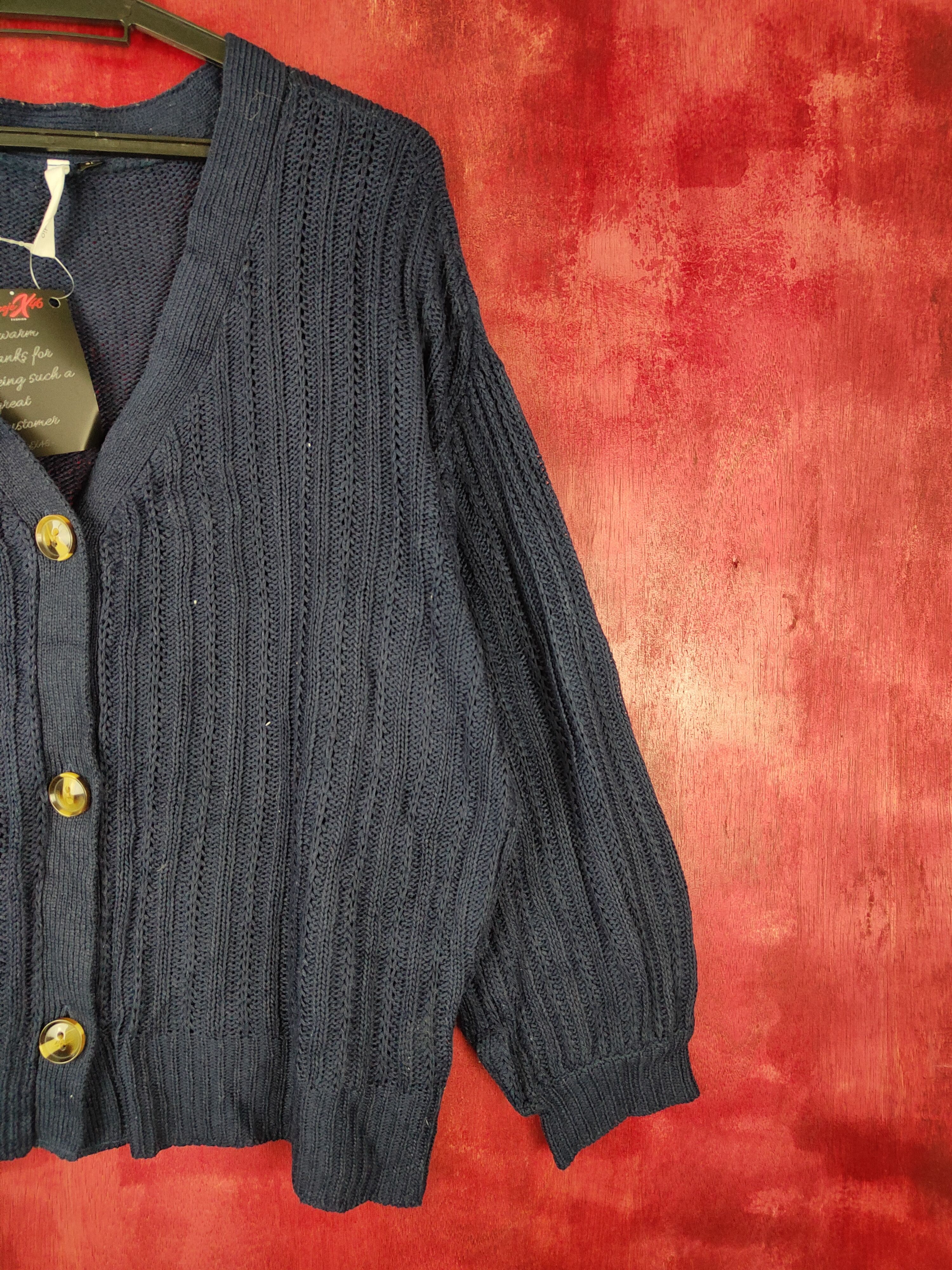 Homespun Knitwear × Japanese Brand Vanilla Studio Dark Blue Knitwear cardigan #5198 Size US XL / EU 56 / 4 - 4 Thumbnail