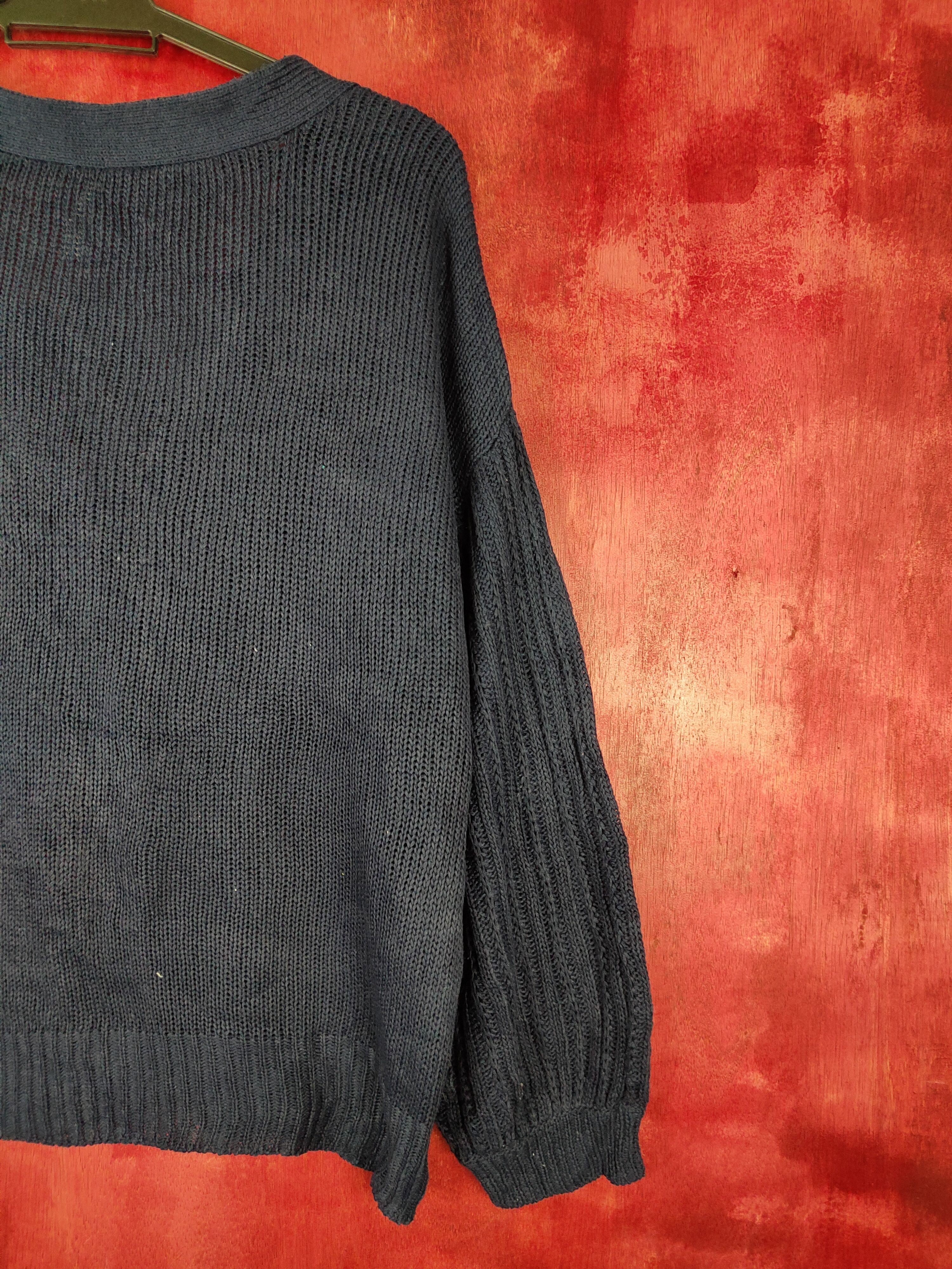 Homespun Knitwear × Japanese Brand Vanilla Studio Dark Blue Knitwear cardigan #5198 Size US XL / EU 56 / 4 - 7 Thumbnail