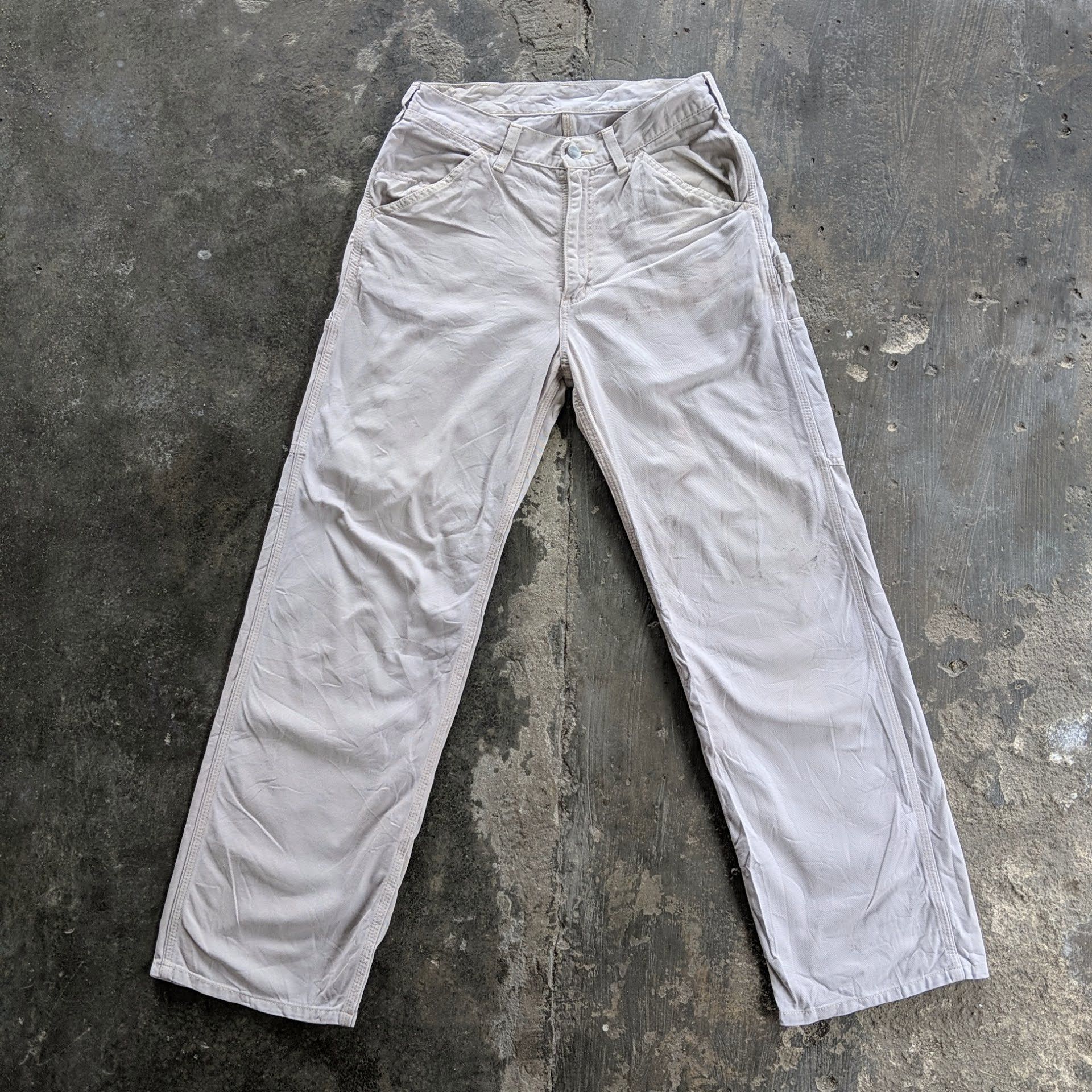 image of Carhartt Dirty Workwear Casual Trousers Pants in Cream, Men's (Size 26)