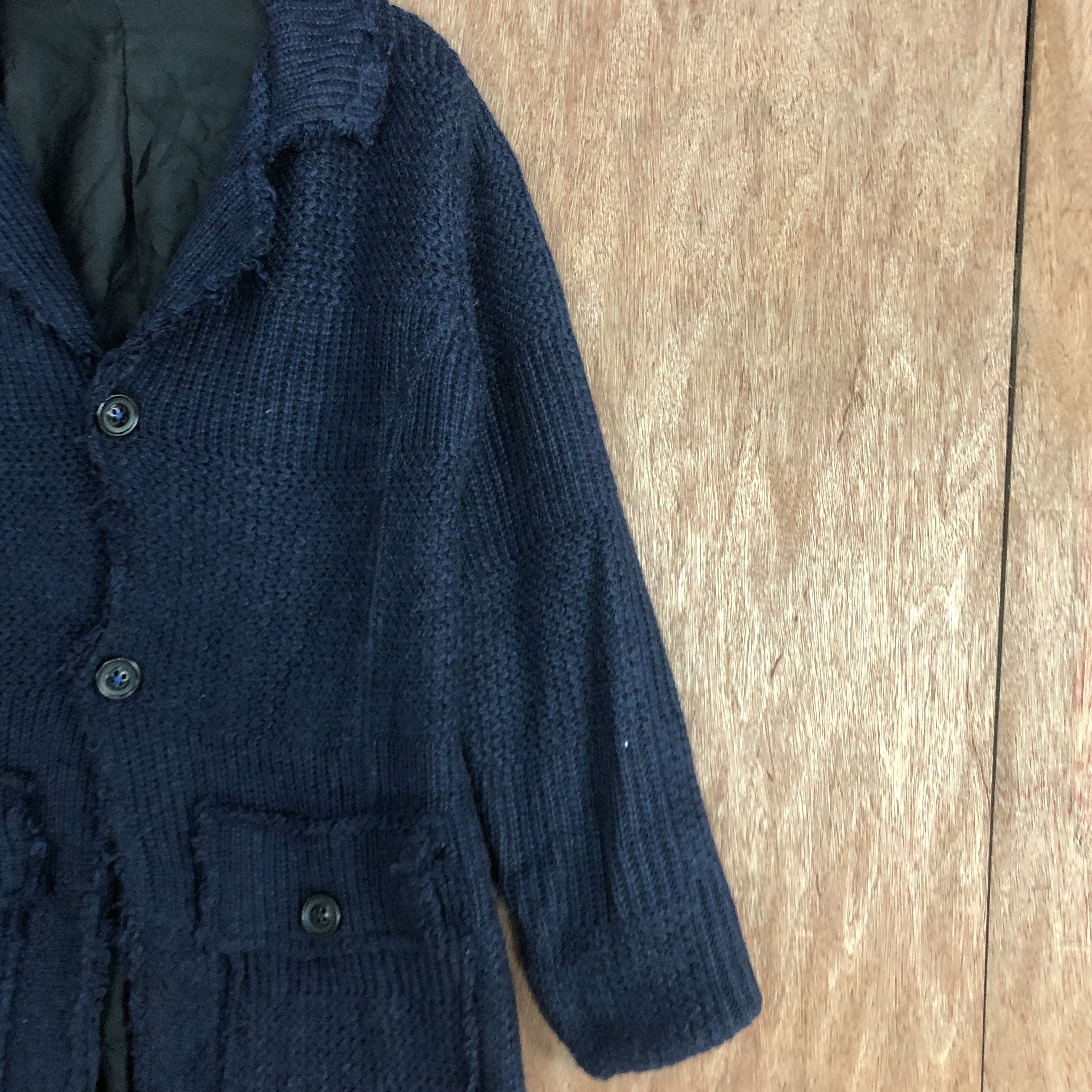 Vintage DLL Japan Brand Dark Blue distressed Knitwear cardigan #c527 Size US M / EU 48-50 / 2 - 5 Thumbnail