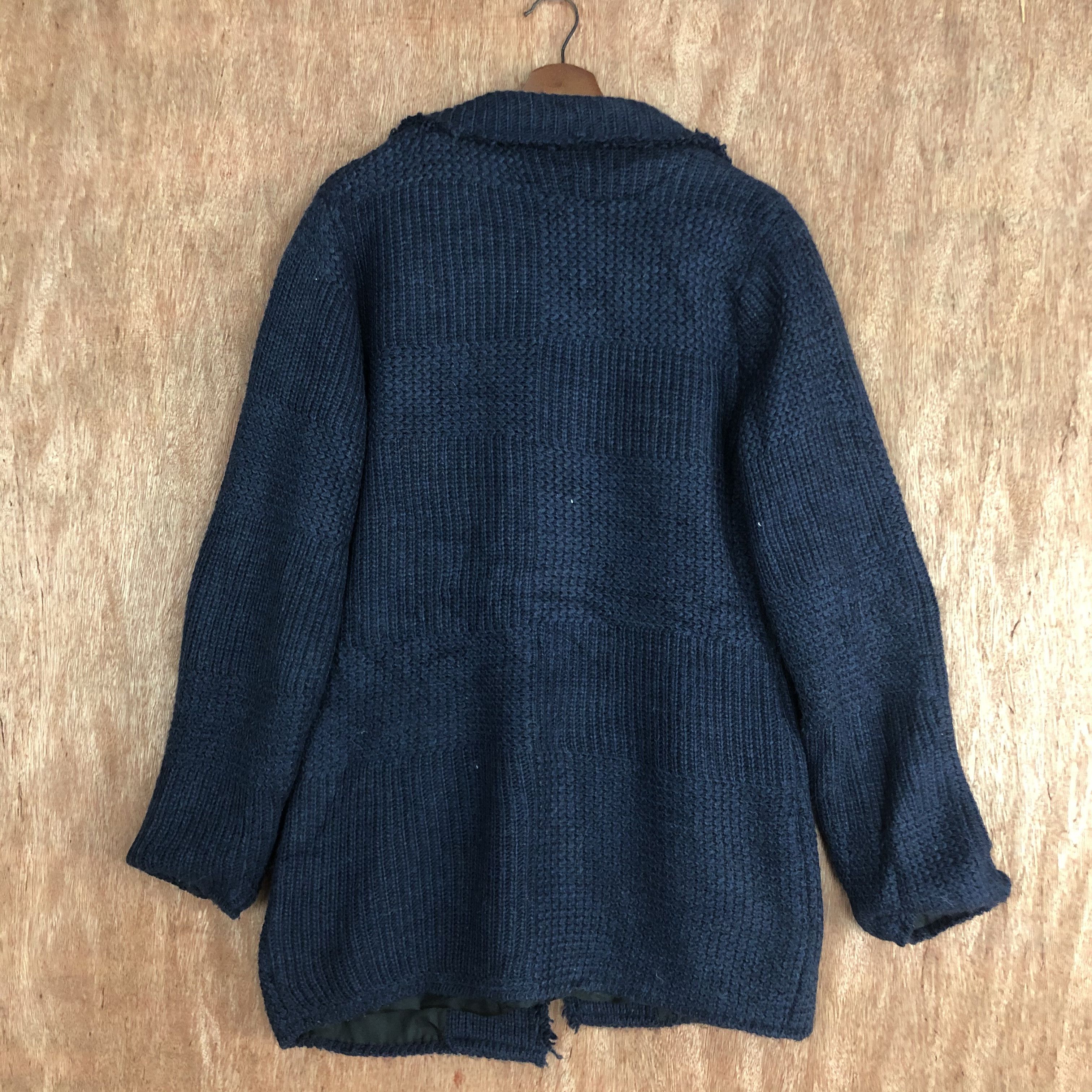 Vintage DLL Japan Brand Dark Blue distressed Knitwear cardigan #c527 Size US M / EU 48-50 / 2 - 10 Thumbnail