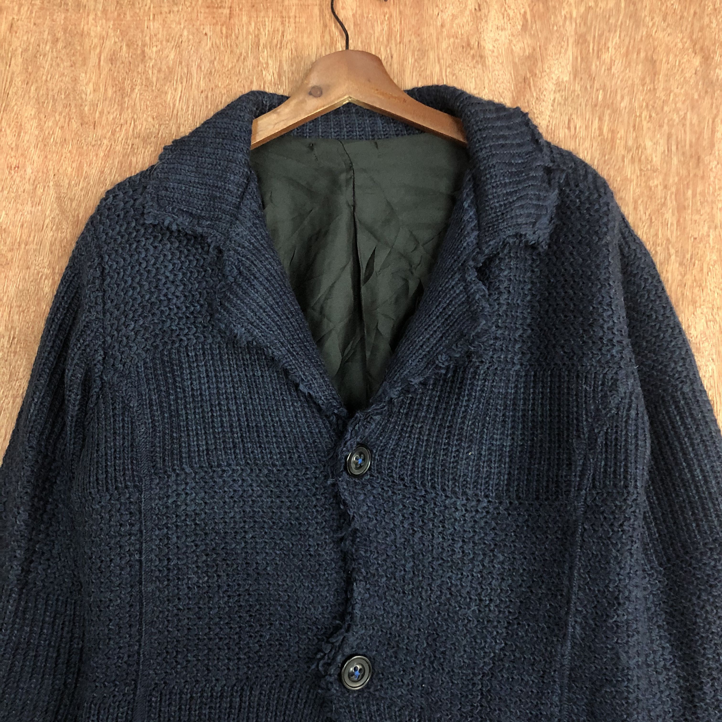 Vintage DLL Japan Brand Dark Blue distressed Knitwear cardigan #c527 Size US M / EU 48-50 / 2 - 9 Thumbnail