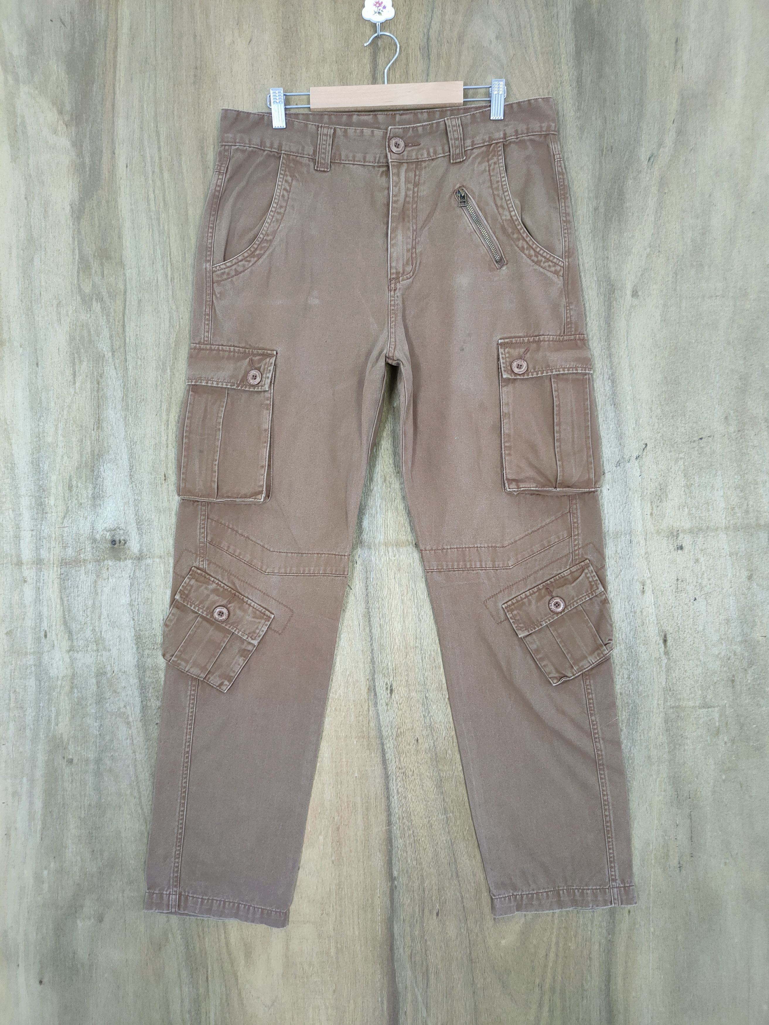 Japanese Brand JAPANESE BRAND FADED BROWN CARGO PANTS Size US 34 / EU 50 - 1 Thumbnail
