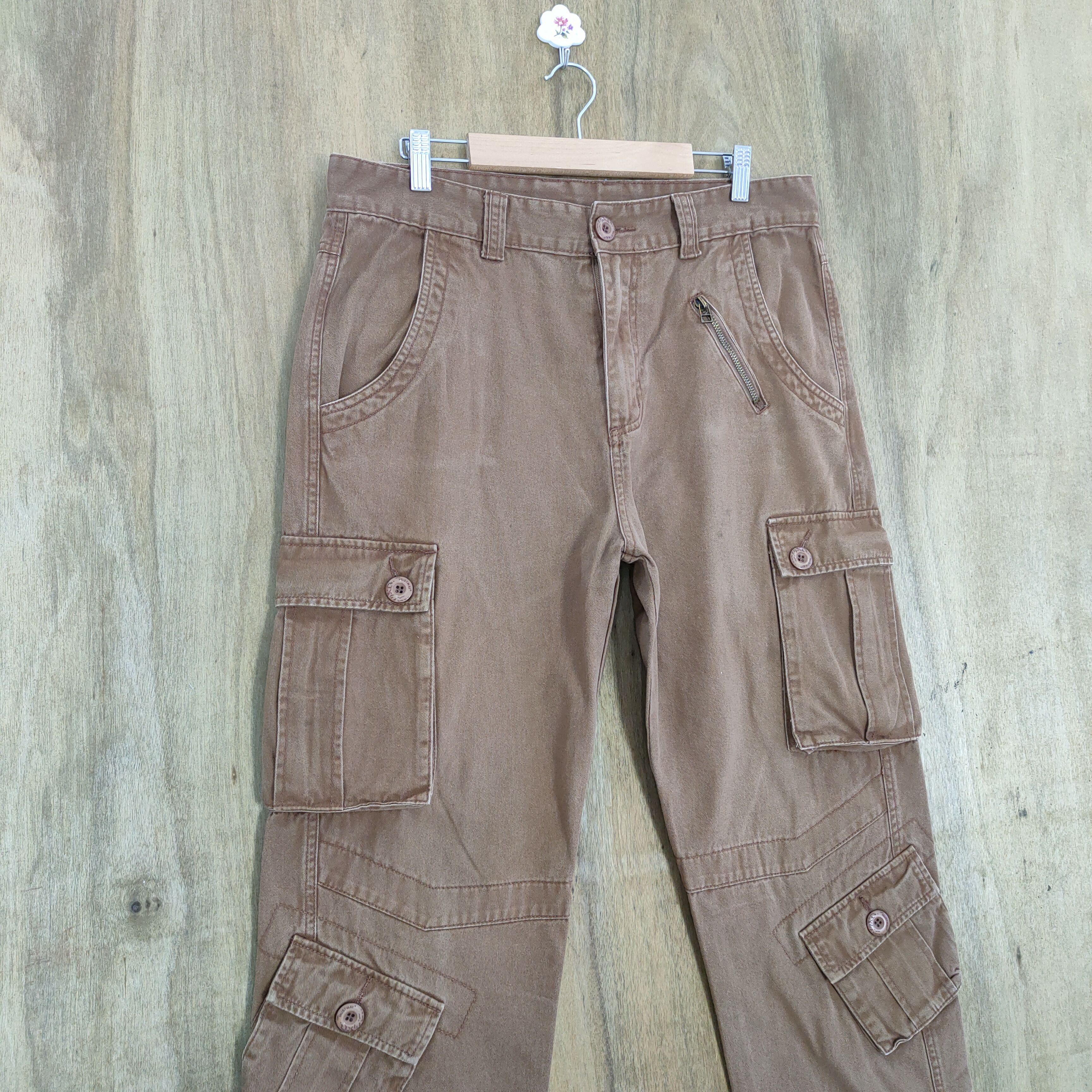 Japanese Brand JAPANESE BRAND FADED BROWN CARGO PANTS Size US 34 / EU 50 - 4 Thumbnail