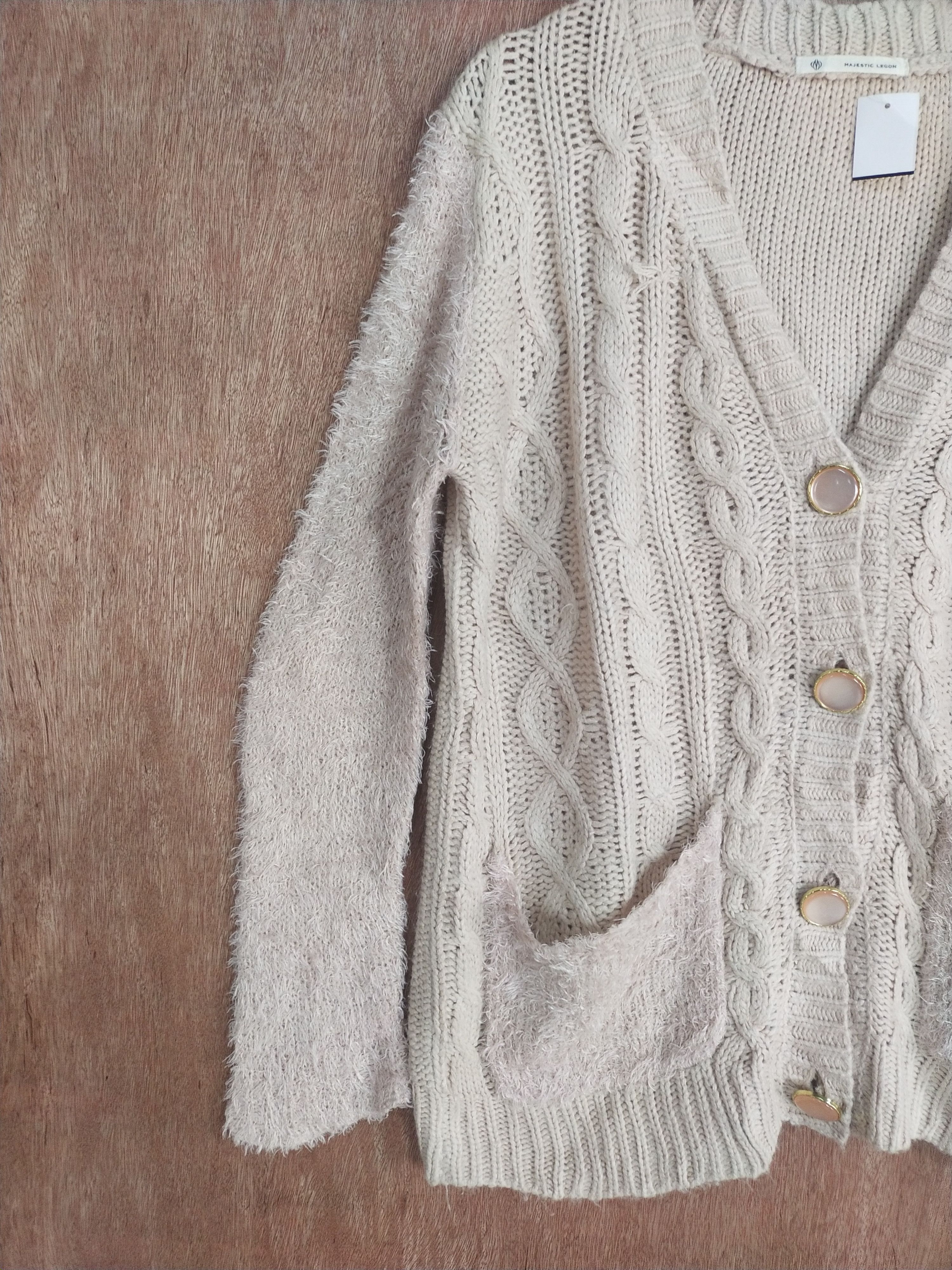 Japanese Brand Majestic Legon cream cardigan knitwear #S009 Size US L / EU 52-54 / 3 - 6 Thumbnail