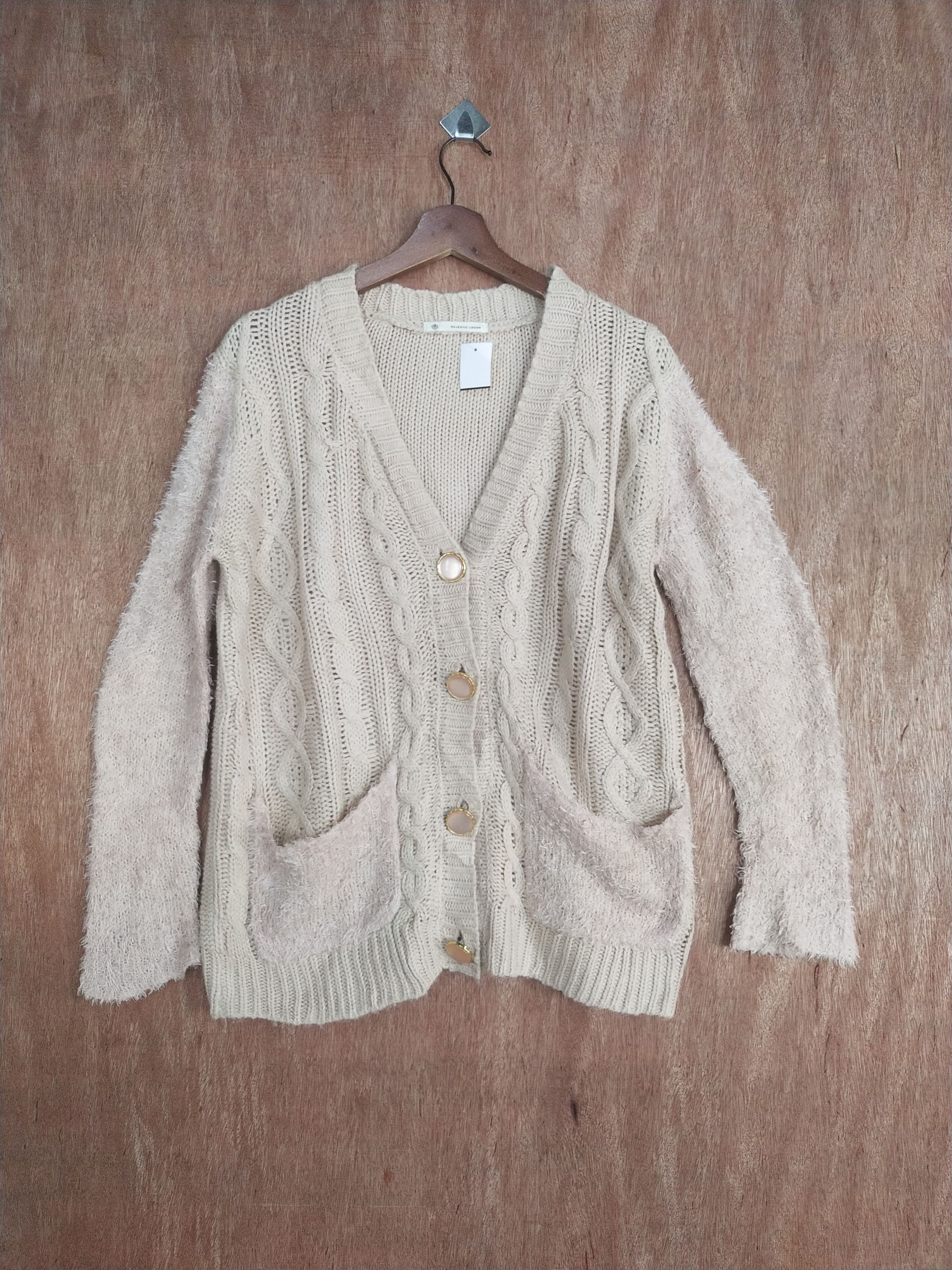 Majestic Legon cream cardigan knitwear #S009