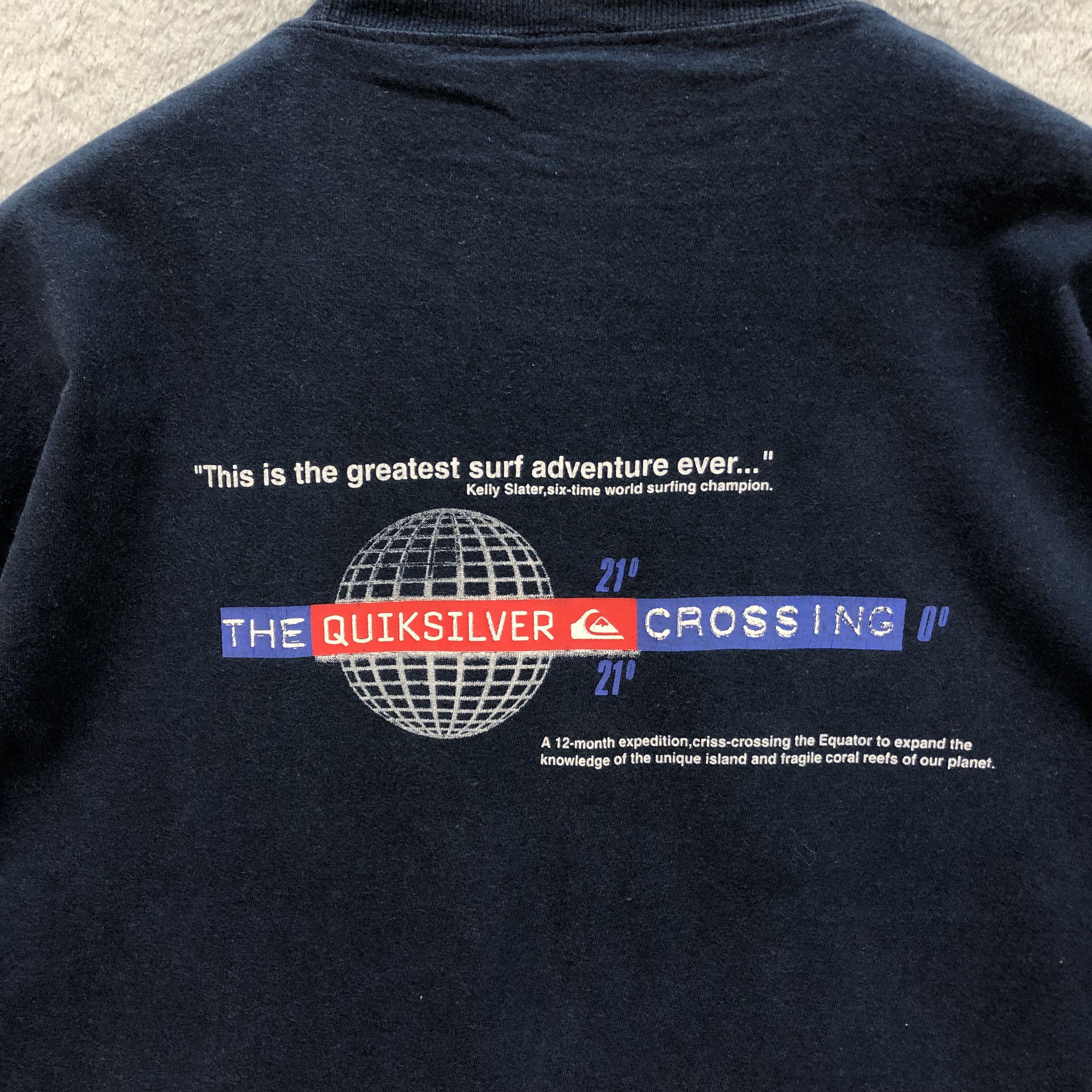Quiksilver Vintage 90s Quiksilver Crossing Globe T Shirts #6166-51 Size US L / EU 52-54 / 3 - 10 Thumbnail