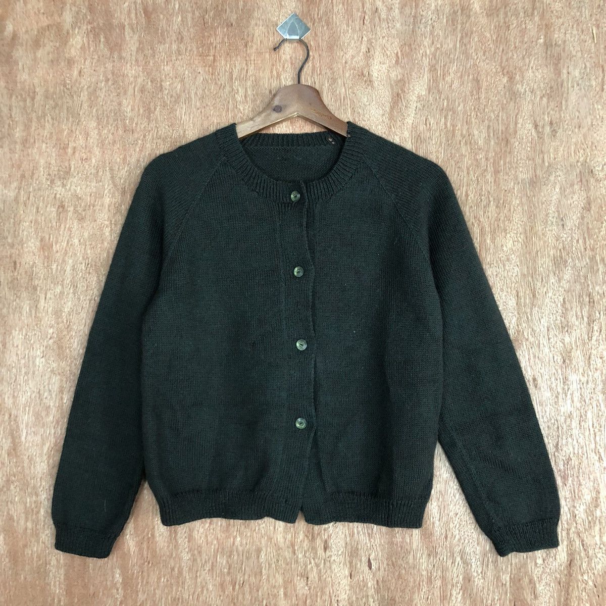 Japanese Brand Japan Brand Green distressed Cardigan #6039 Size US S / EU 44-46 / 1 - 3 Thumbnail