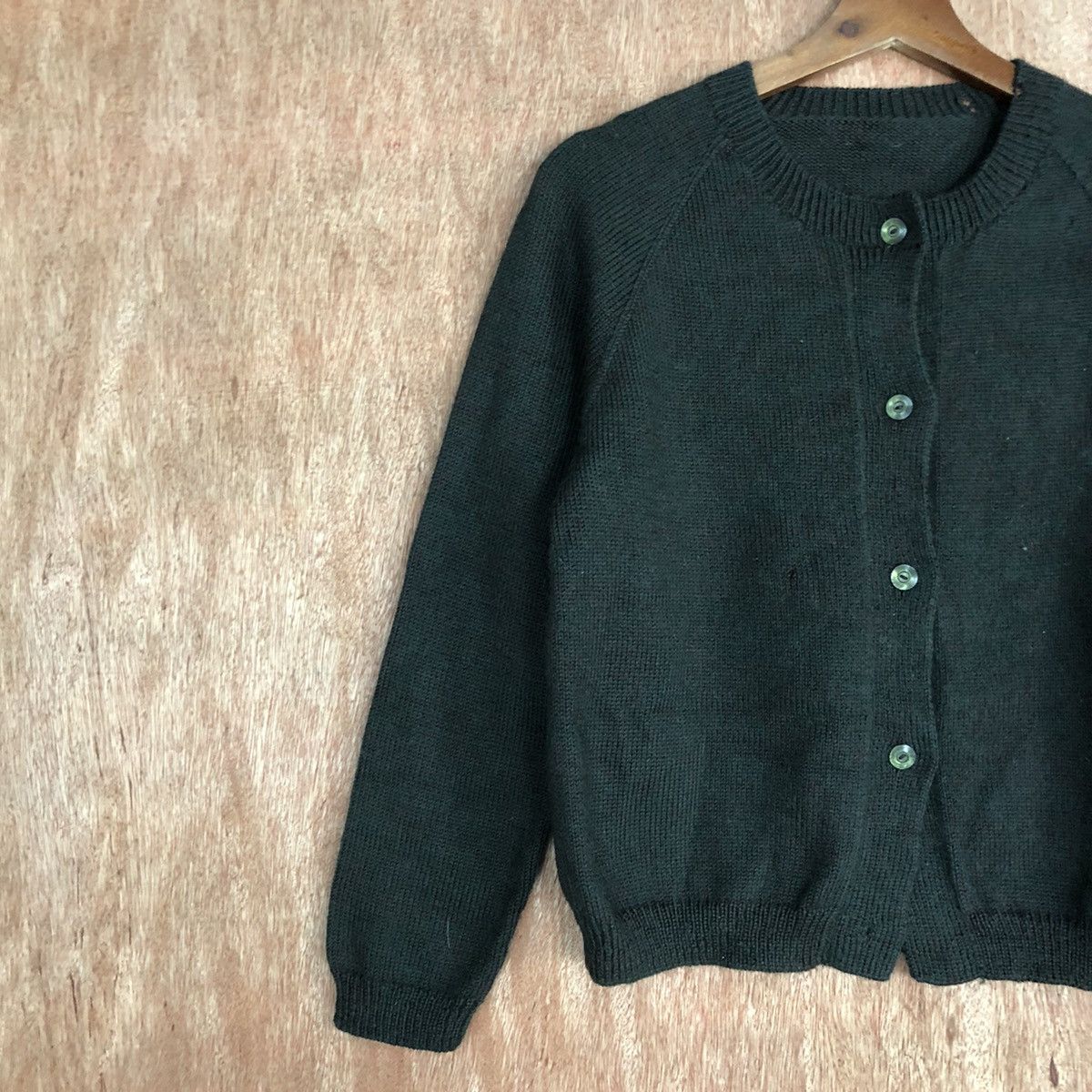 Japanese Brand Japan Brand Green distressed Cardigan #6039 Size US S / EU 44-46 / 1 - 7 Thumbnail