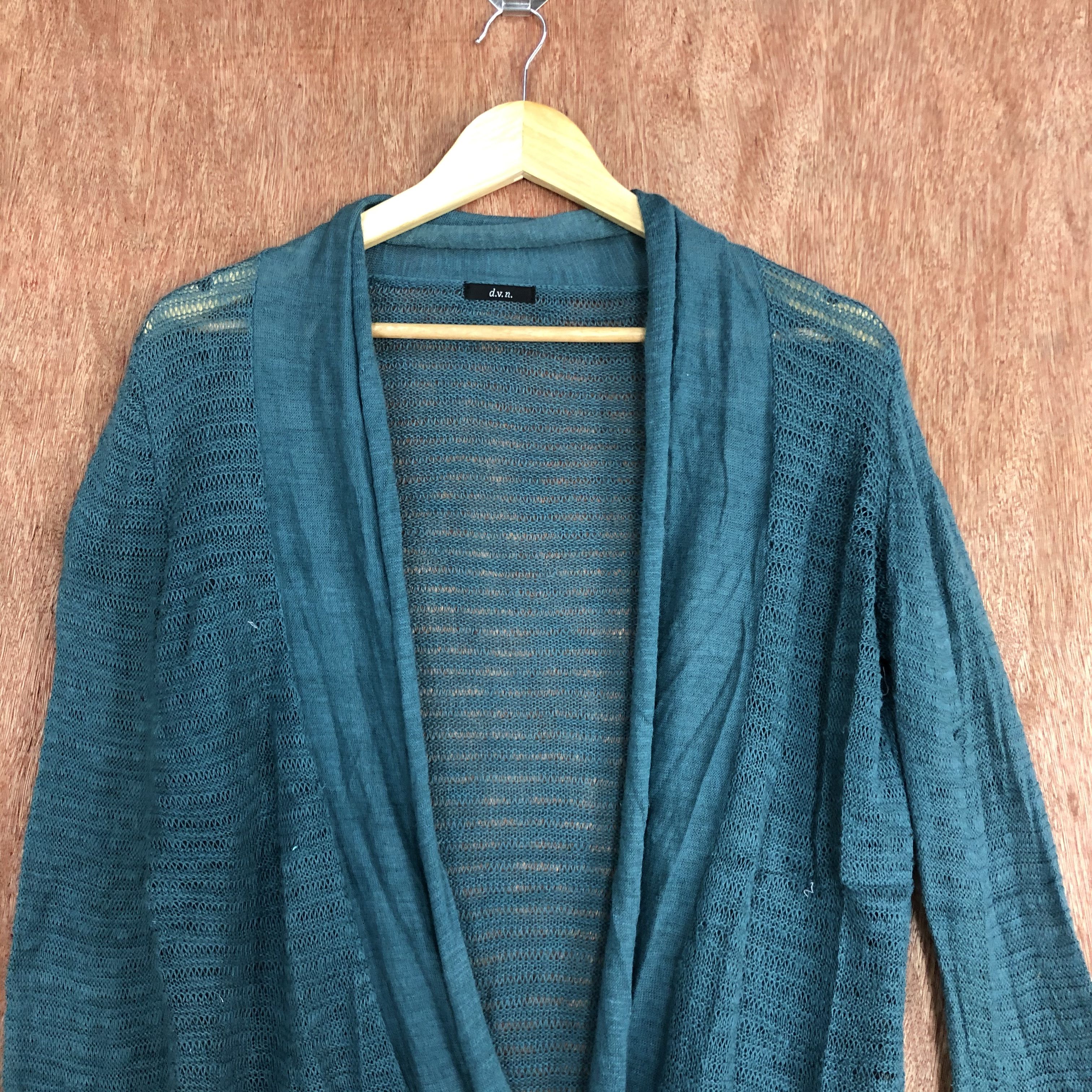 Homespun Knitwear DLL DVN Green Cardigan knitwear crochet #c574 Size US L / EU 52-54 / 3 - 2 Thumbnail