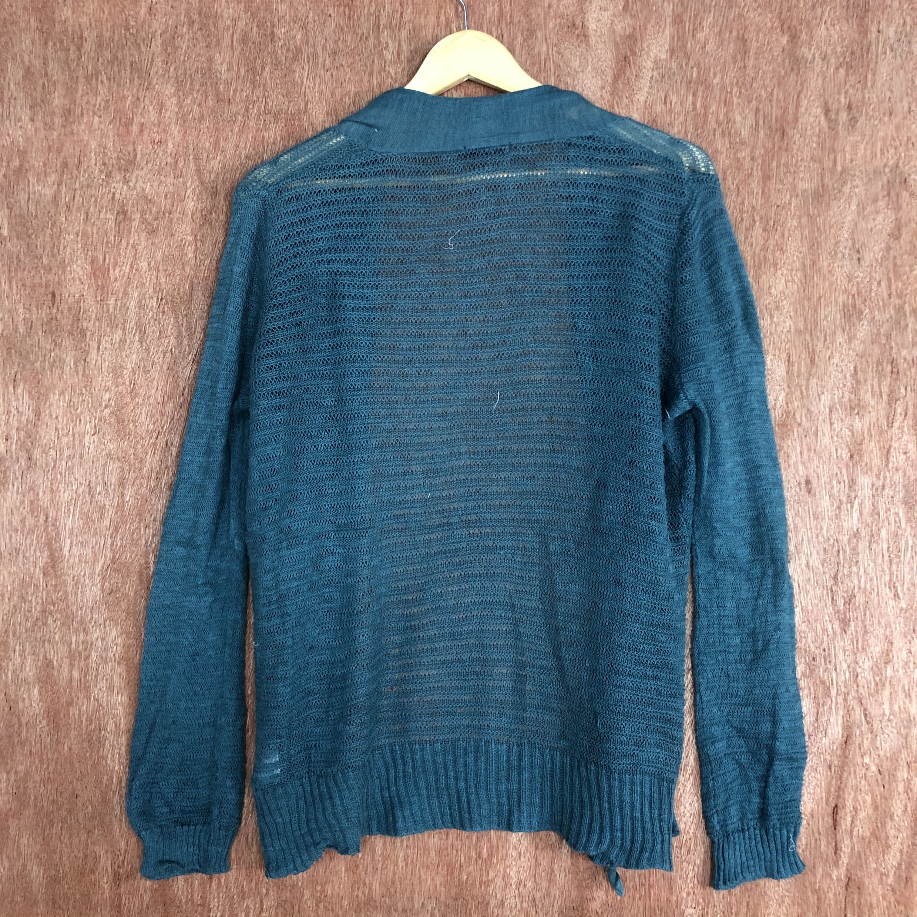 Homespun Knitwear DLL DVN Green Cardigan knitwear crochet #c574 Size US L / EU 52-54 / 3 - 10 Thumbnail