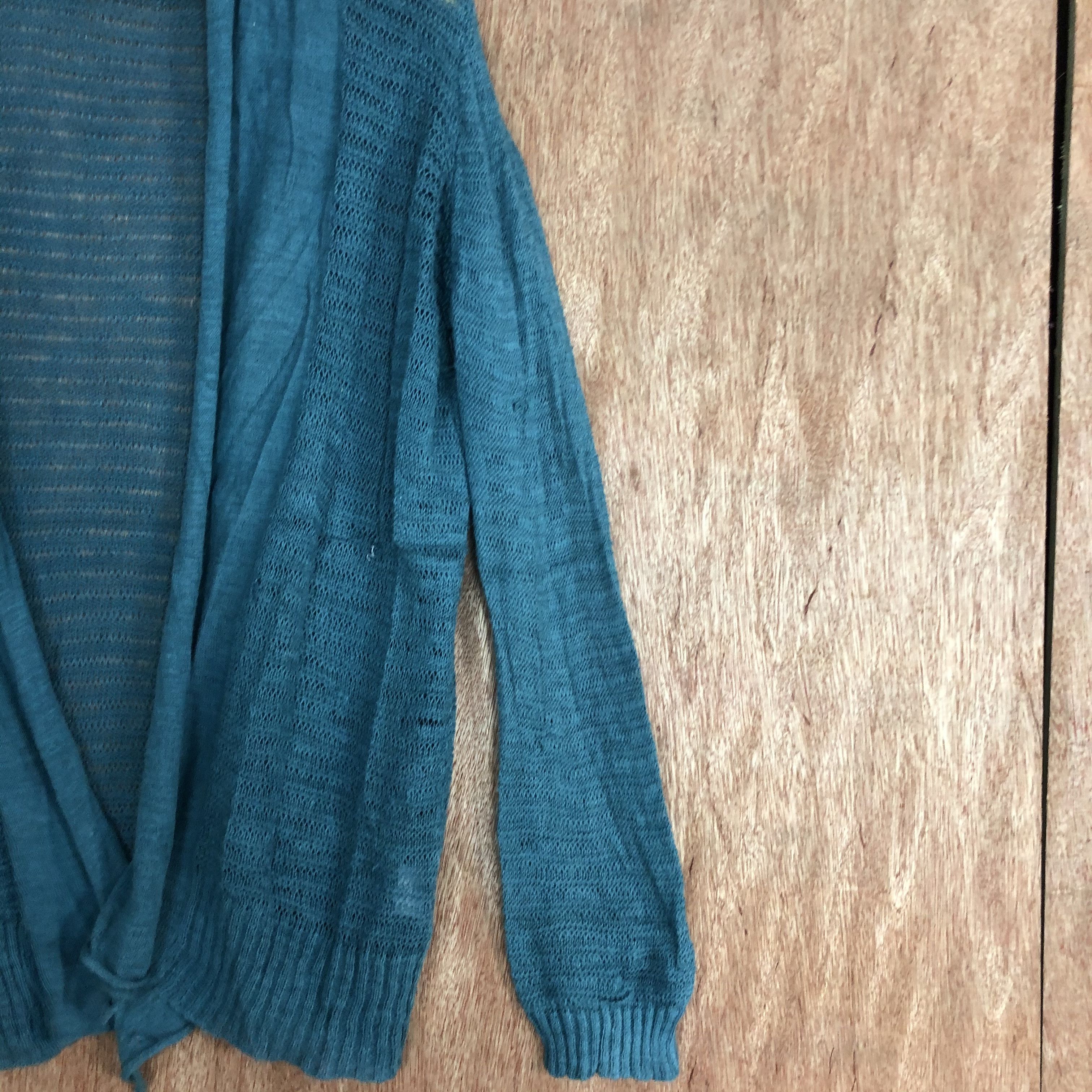 Homespun Knitwear DLL DVN Green Cardigan knitwear crochet #c574 Size US L / EU 52-54 / 3 - 5 Thumbnail