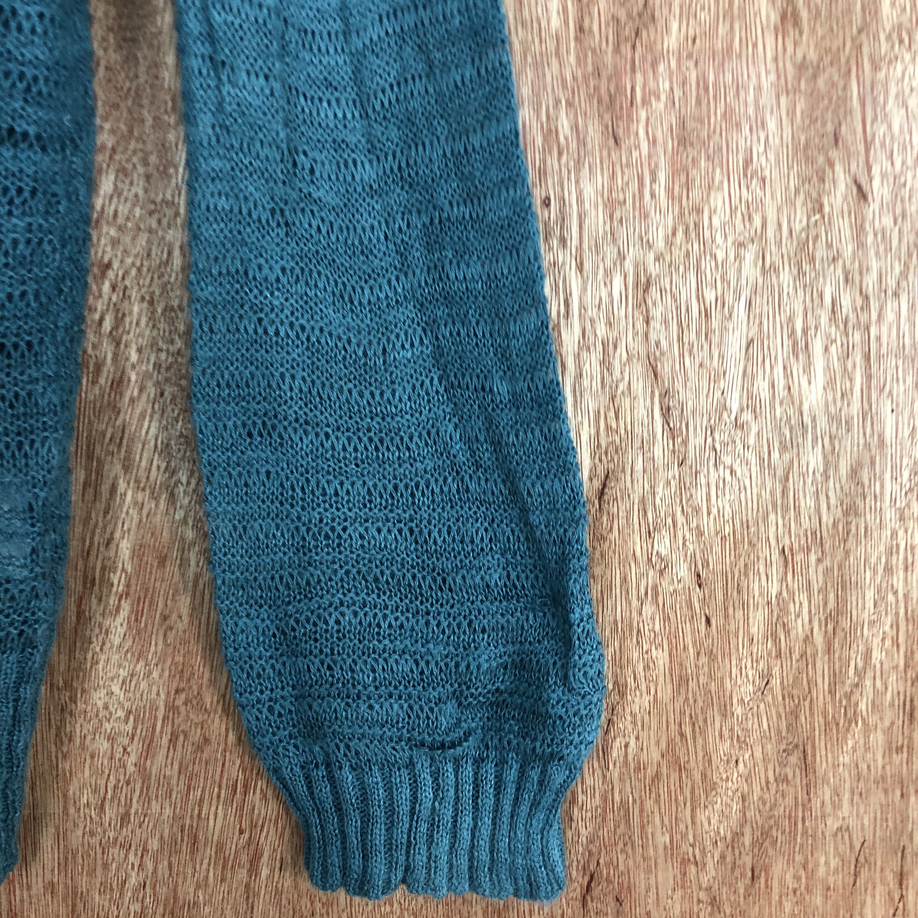 Homespun Knitwear DLL DVN Green Cardigan knitwear crochet #c574 Size US L / EU 52-54 / 3 - 4 Thumbnail