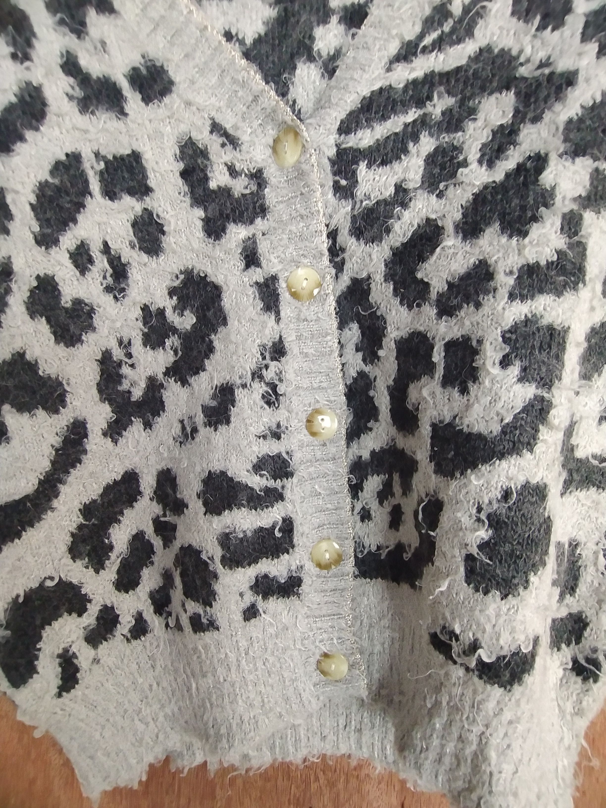Vintage Hypen World Gallery leopard cardigan shaggy knitwear #S028 Size XS / US 0-2 / IT 36-38 - 9 Thumbnail