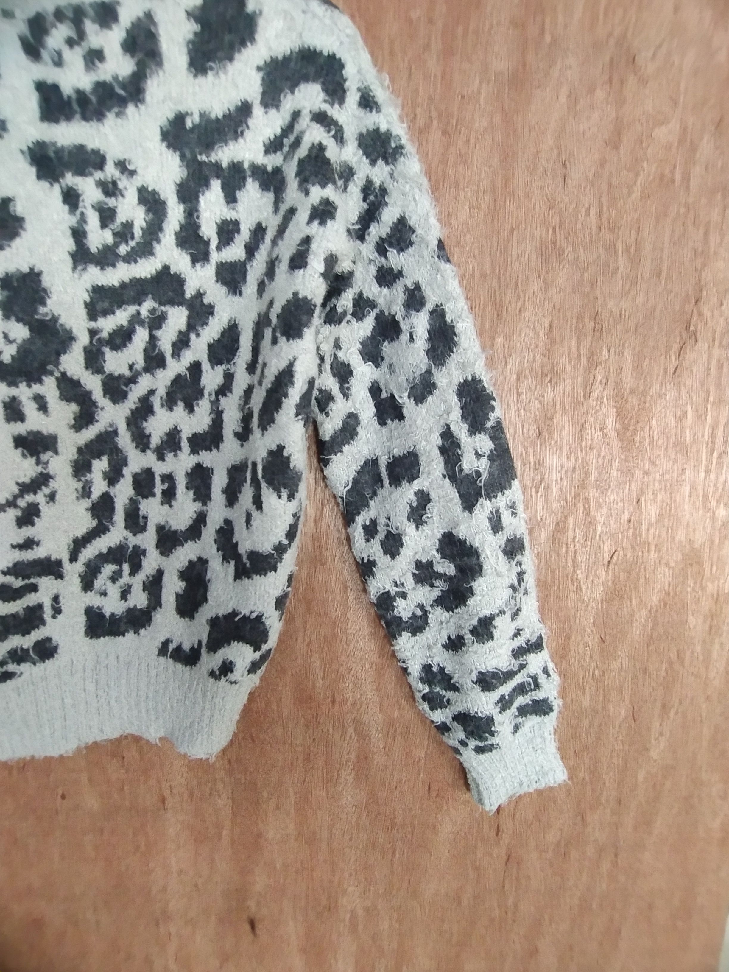Vintage Hypen World Gallery leopard cardigan shaggy knitwear #S028 Size XS / US 0-2 / IT 36-38 - 11 Thumbnail