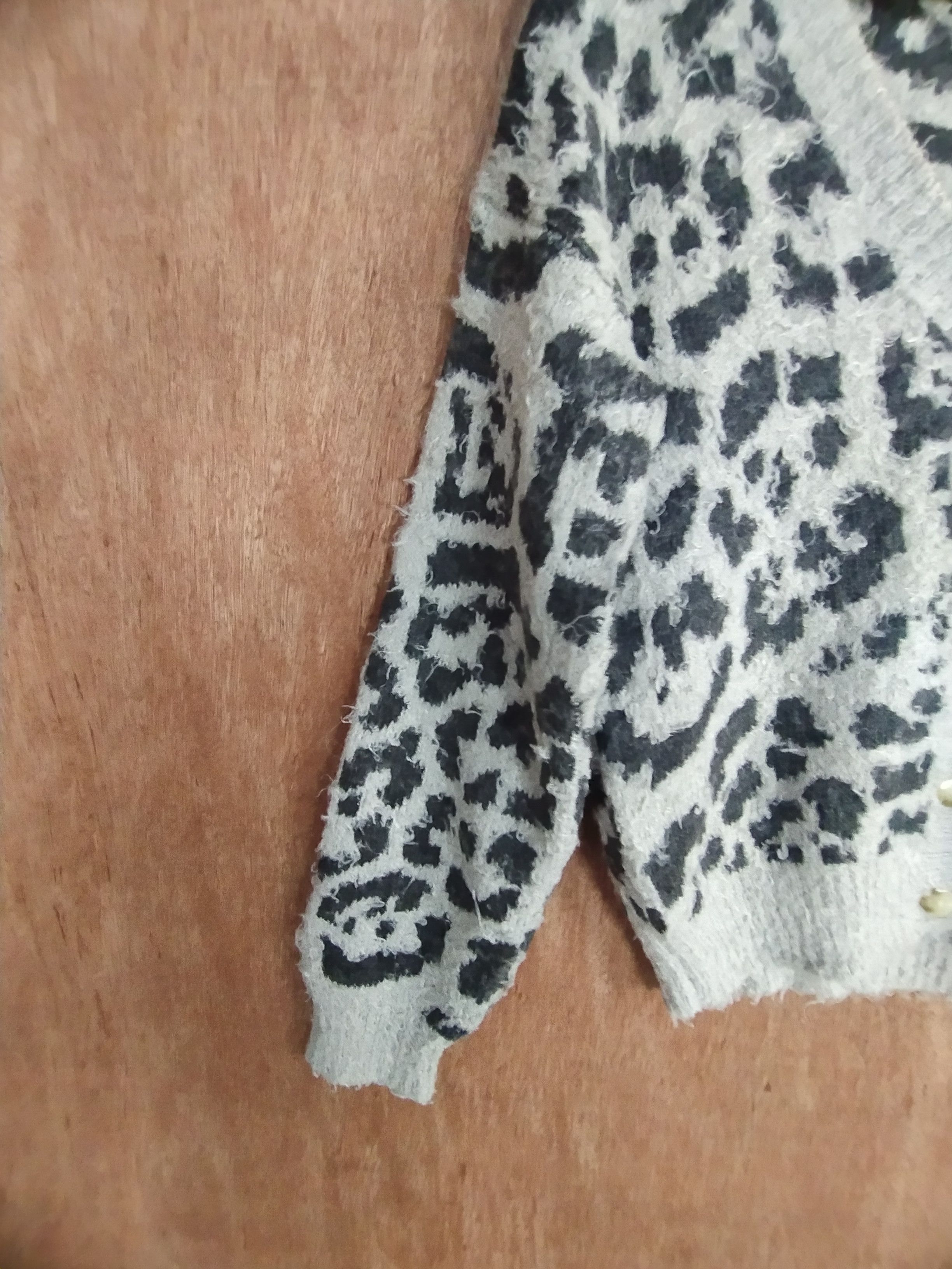 Vintage Hypen World Gallery leopard cardigan shaggy knitwear #S028 Size XS / US 0-2 / IT 36-38 - 6 Thumbnail