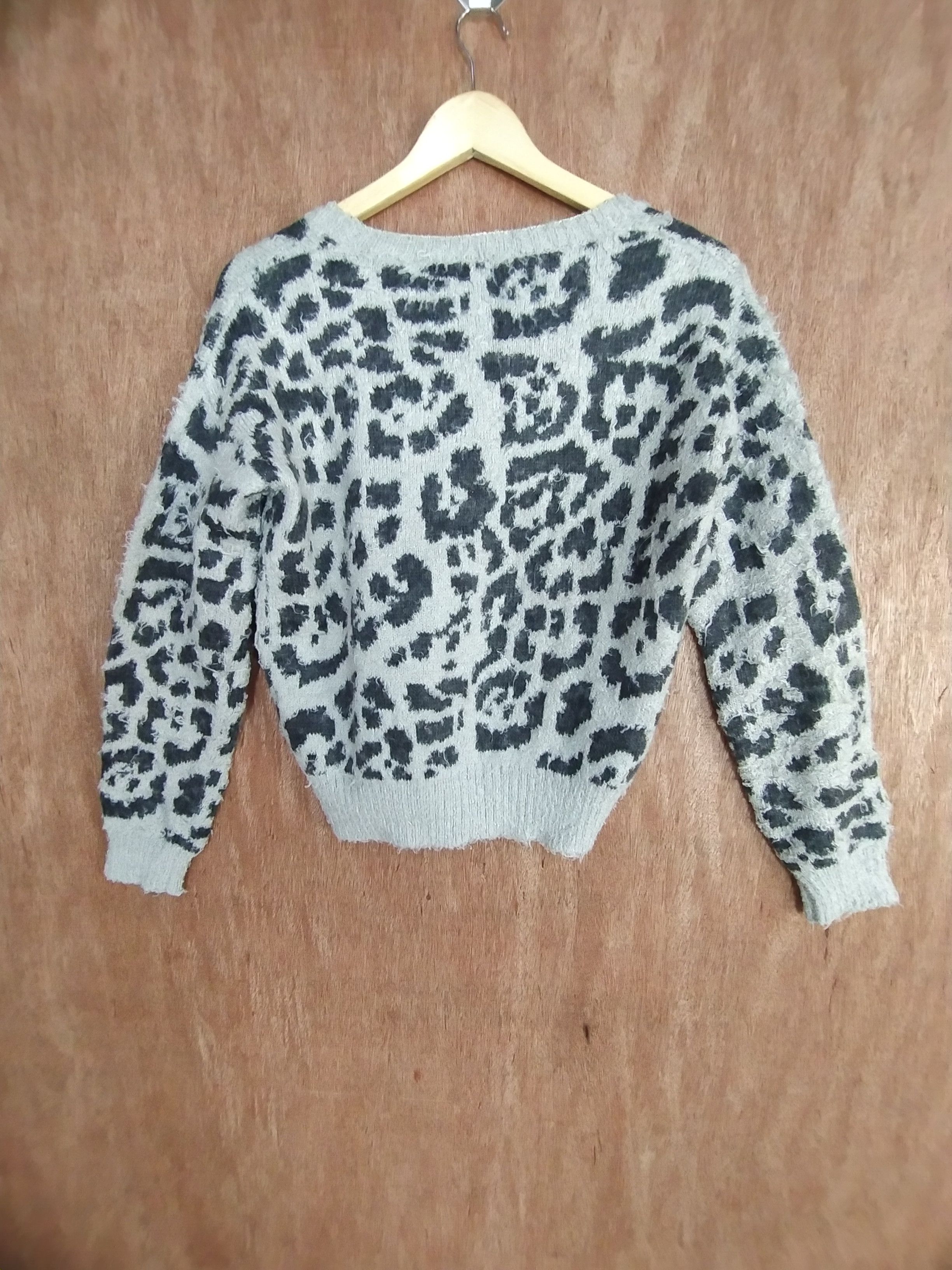 Vintage Hypen World Gallery leopard cardigan shaggy knitwear #S028 Size XS / US 0-2 / IT 36-38 - 12 Thumbnail